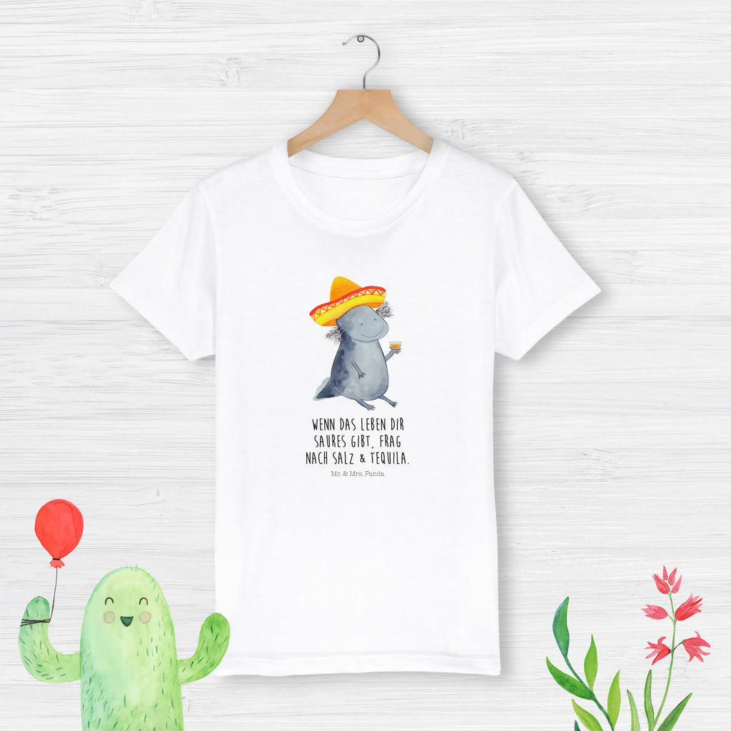 Organic Kinder T-Shirt Axolotl Tequila Kinder T-Shirt, Kinder T-Shirt Mädchen, Kinder T-Shirt Jungen, Axolotl, Molch, Mexico, Mexiko, Sombrero, Zitrone, Tequila, Motivation, Spruch, Schwanzlurch, Lurch, Lurche, Axolot, Feuerdrache, Feuersalamander