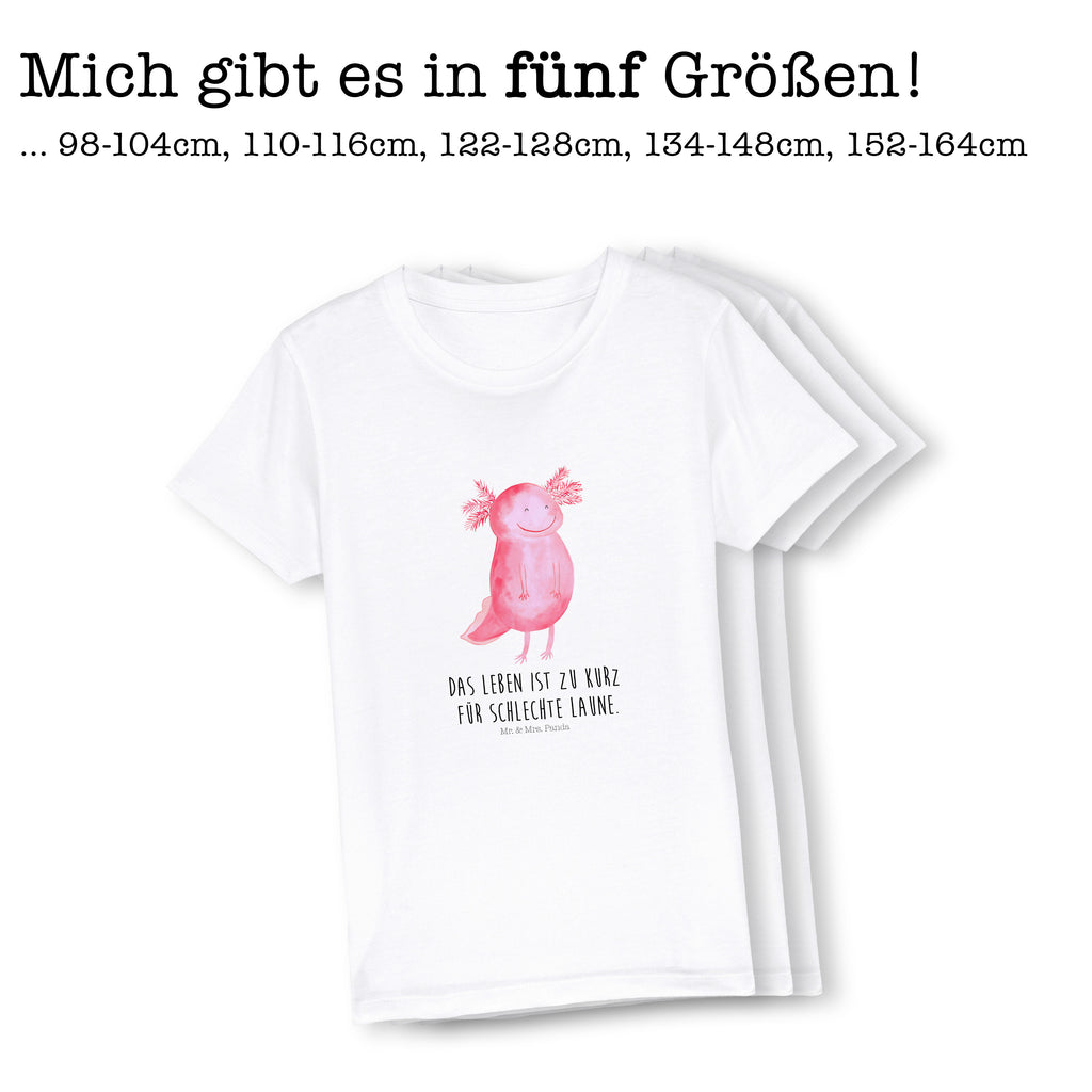 Organic Kinder T-Shirt Axolotl glücklich Kinder T-Shirt, Kinder T-Shirt Mädchen, Kinder T-Shirt Jungen, Axolotl, Molch, Axolot, Schwanzlurch, Lurch, Lurche, Motivation, gute Laune