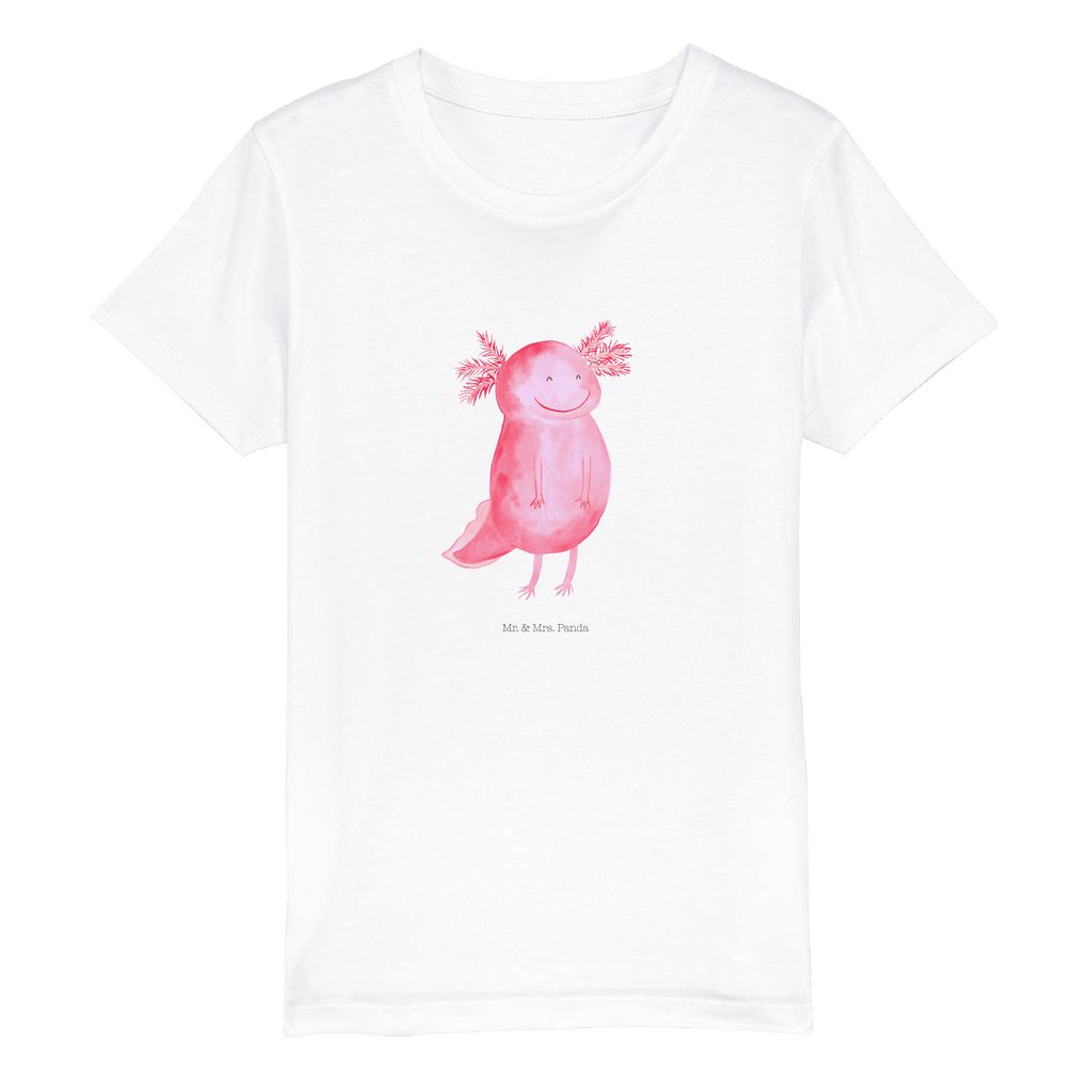 Organic Kinder T-Shirt Axolotl glücklich Kinder T-Shirt, Kinder T-Shirt Mädchen, Kinder T-Shirt Jungen, Axolotl, Molch, Axolot, Schwanzlurch, Lurch, Lurche, Motivation, gute Laune