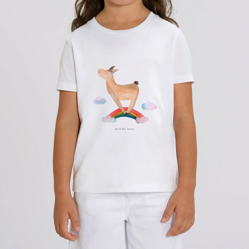 Organic Kinder T-Shirt Lama Regenbogen Kinder T-Shirt, Kinder T-Shirt Mädchen, Kinder T-Shirt Jungen, Lama, Alpaka, Lamas, Regenbogen, Haters gonna hate, Haters, Selbstständig, Außenseiter, Schule, Abi, Hobby, Wolkenland, Freiheit