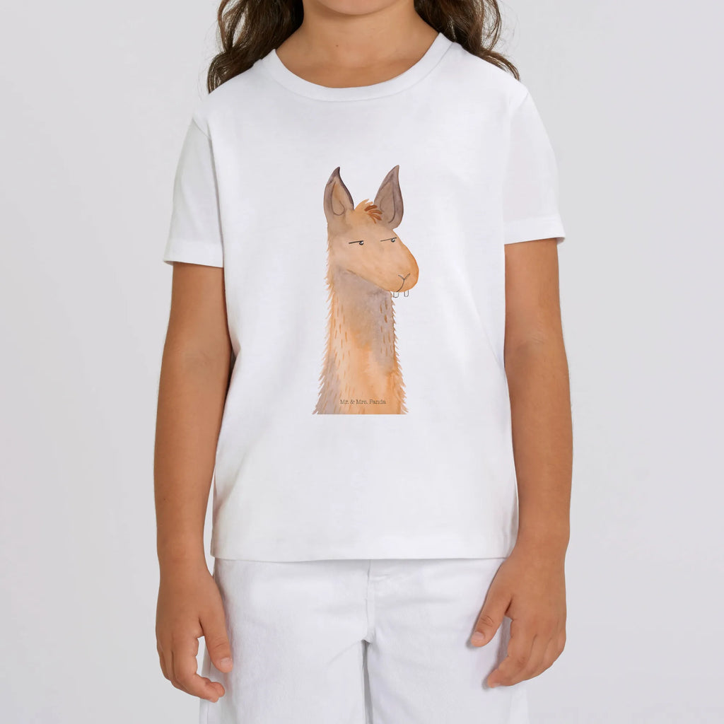 Organic Kinder T-Shirt Lamakopf genervt Kinder T-Shirt, Kinder T-Shirt Mädchen, Kinder T-Shirt Jungen, Lama, Alpaka, Lamas, Recht haben, genervt sein, Freundin, beste Freundin, Partnerin, Büro, Büroalltag, Chef, Chefin, Azubi