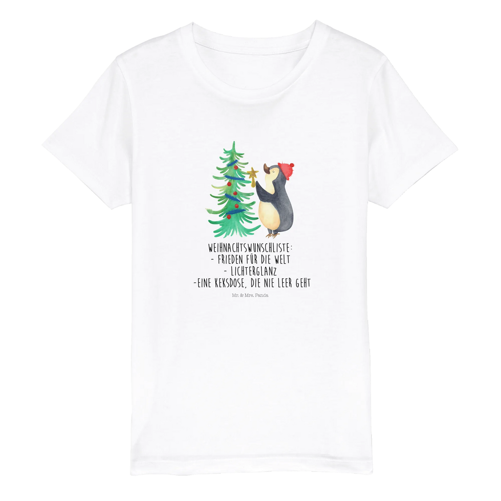 Organic Kinder T-Shirt Pinguin Weihnachtsbaum Kinder T-Shirt, Kinder T-Shirt Mädchen, Kinder T-Shirt Jungen, Winter, Weihnachten, Weihnachtsdeko, Nikolaus, Advent, Heiligabend, Wintermotiv, Pinguin