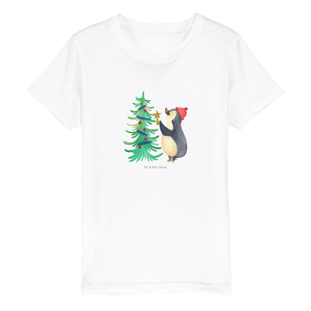 Organic Kinder T-Shirt Pinguin Weihnachtsbaum Kinder T-Shirt, Kinder T-Shirt Mädchen, Kinder T-Shirt Jungen, Winter, Weihnachten, Weihnachtsdeko, Nikolaus, Advent, Heiligabend, Wintermotiv, Pinguin