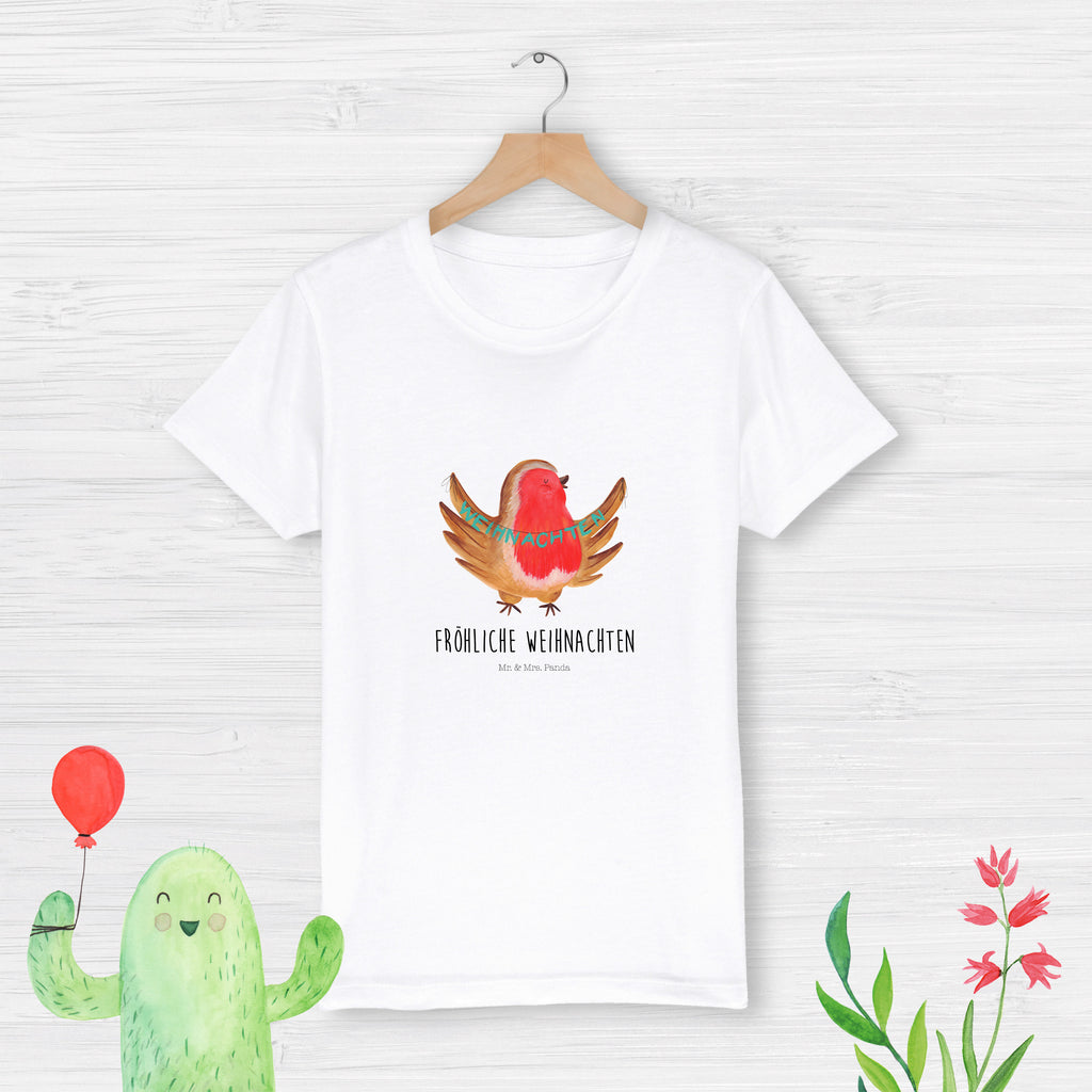 Organic Kinder T-Shirt Rotkehlchen Weihnachten Kinder T-Shirt, Kinder T-Shirt Mädchen, Kinder T-Shirt Jungen, Winter, Weihnachten, Weihnachtsdeko, Nikolaus, Advent, Heiligabend, Wintermotiv, Frohe Weihnachten, Weihnachtsmotiv, Weihnachtsgruß, Vogel, xmas