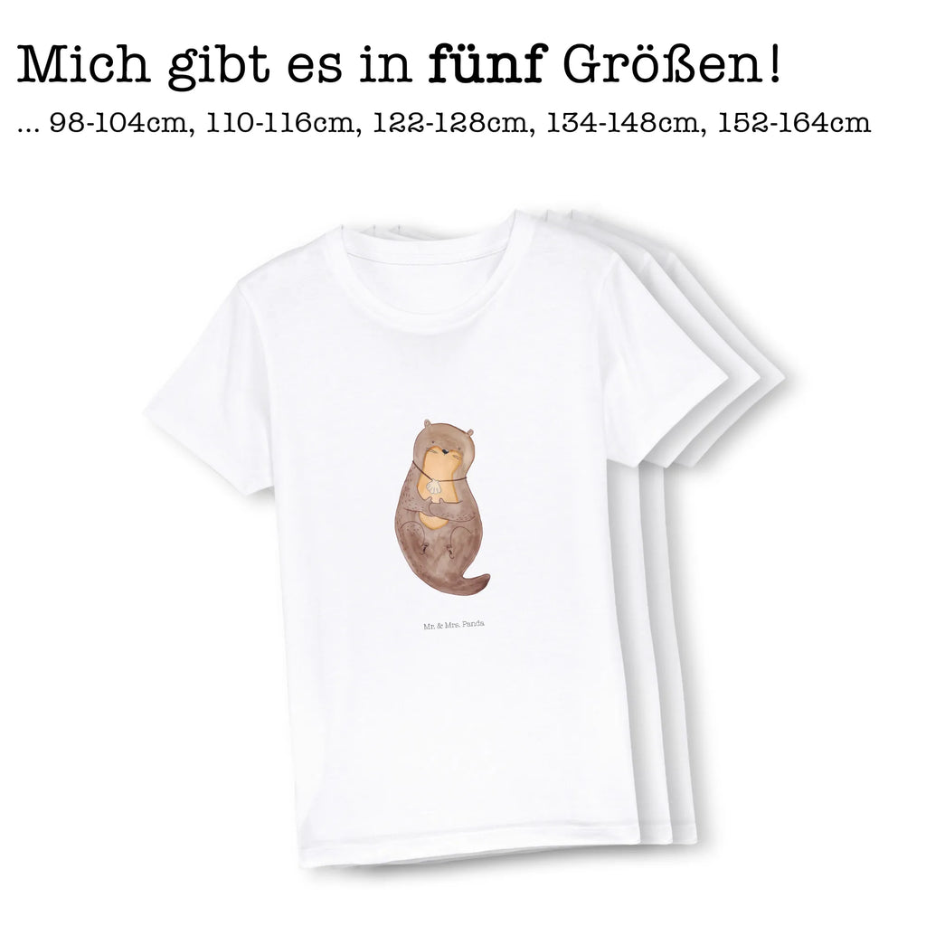 Organic Kinder T-Shirt Otter Muschel Kinder T-Shirt, Kinder T-Shirt Mädchen, Kinder T-Shirt Jungen, Otter, Fischotter, Seeotter, Otterliebe, grübeln, träumen, Motivation, Tagträumen, Büro