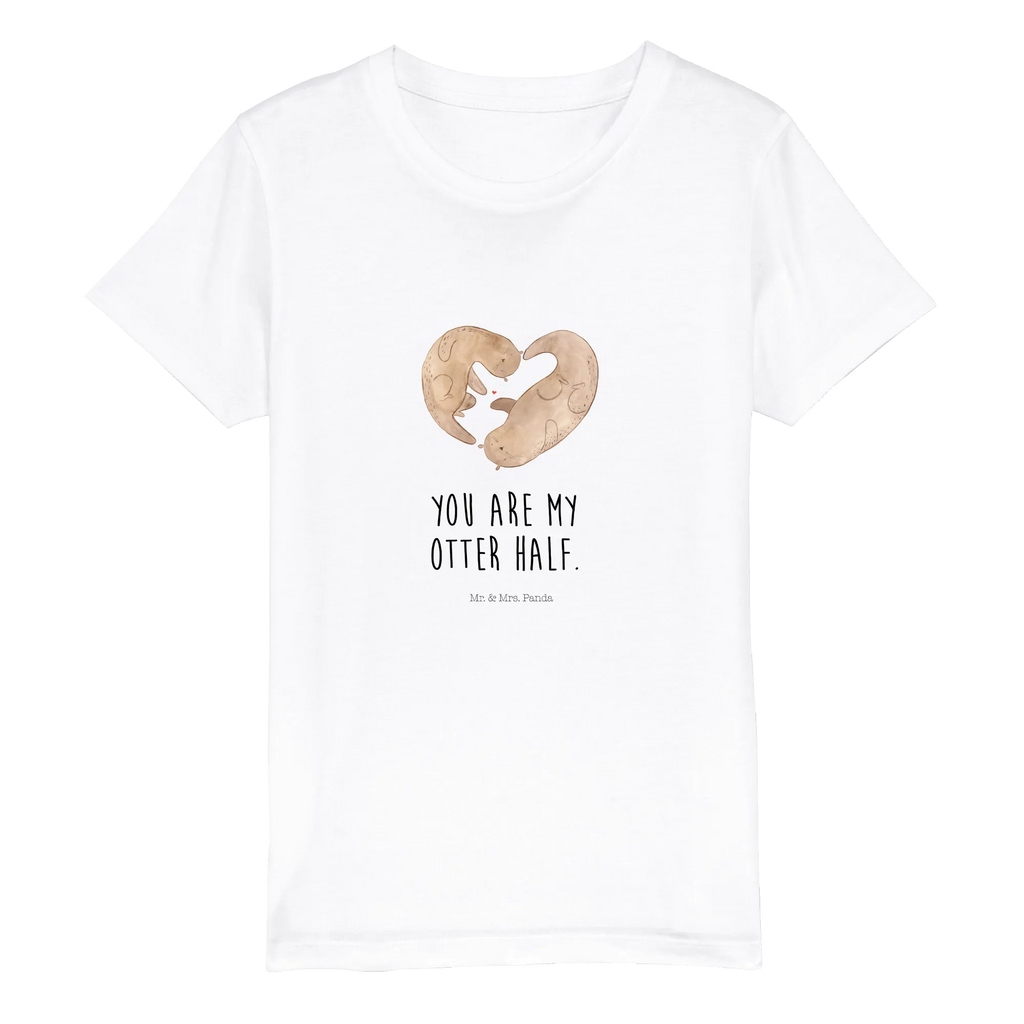 Organic Kinder T-Shirt Otter Herz Kinder T-Shirt, Kinder T-Shirt Mädchen, Kinder T-Shirt Jungen, Otter, Fischotter, Seeotter, Liebe, Herz, Liebesbeweis, Liebesgeschenk, Bessere Hälfte, Love you, Jahrestag, Hochzeitstag, Verlobung, gemeinsames Leben