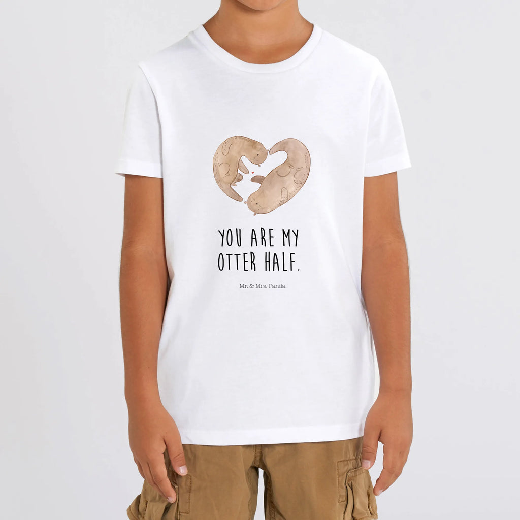 Organic Kinder T-Shirt Otter Herz Kinder T-Shirt, Kinder T-Shirt Mädchen, Kinder T-Shirt Jungen, Otter, Fischotter, Seeotter, Liebe, Herz, Liebesbeweis, Liebesgeschenk, Bessere Hälfte, Love you, Jahrestag, Hochzeitstag, Verlobung, gemeinsames Leben