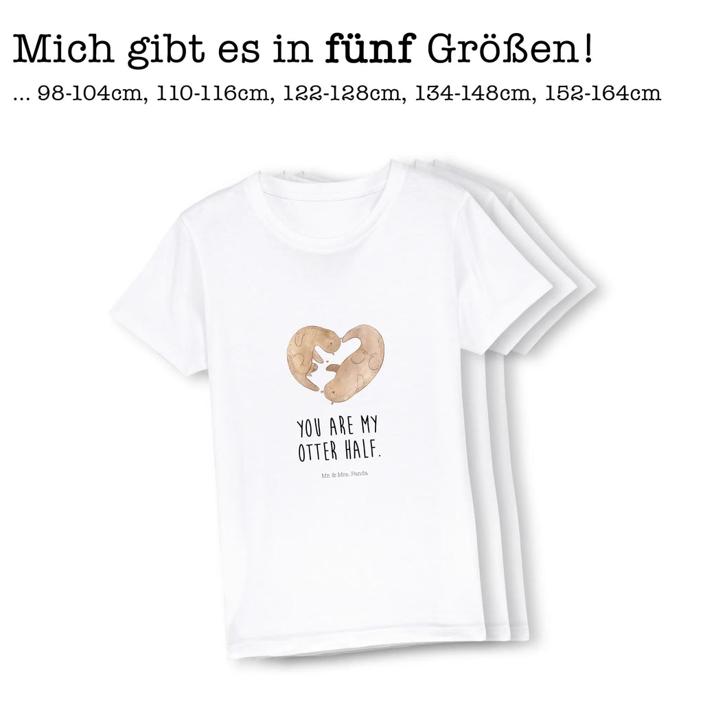 Organic Kinder T-Shirt Otter Herz Kinder T-Shirt, Kinder T-Shirt Mädchen, Kinder T-Shirt Jungen, Otter, Fischotter, Seeotter, Liebe, Herz, Liebesbeweis, Liebesgeschenk, Bessere Hälfte, Love you, Jahrestag, Hochzeitstag, Verlobung, gemeinsames Leben