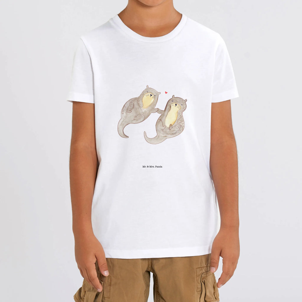 Organic Kinder T-Shirt Otter Hände halten Kinder T-Shirt, Kinder T-Shirt Mädchen, Kinder T-Shirt Jungen, Otter, Fischotter, Seeotter, Otter Seeotter See Otter