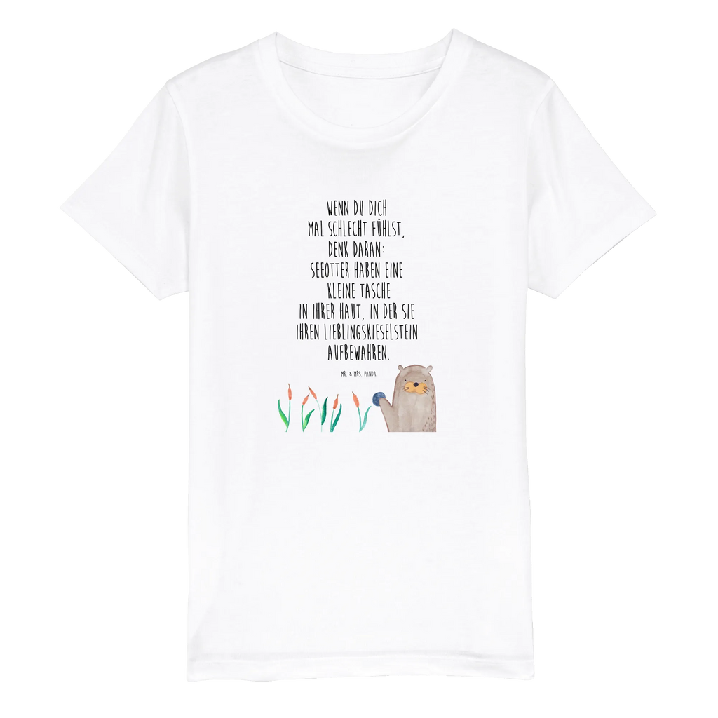 Organic Kinder T-Shirt Otter Stein Kinder T-Shirt, Kinder T-Shirt Mädchen, Kinder T-Shirt Jungen, Otter, Fischotter, Seeotter, Otter Seeotter See Otter