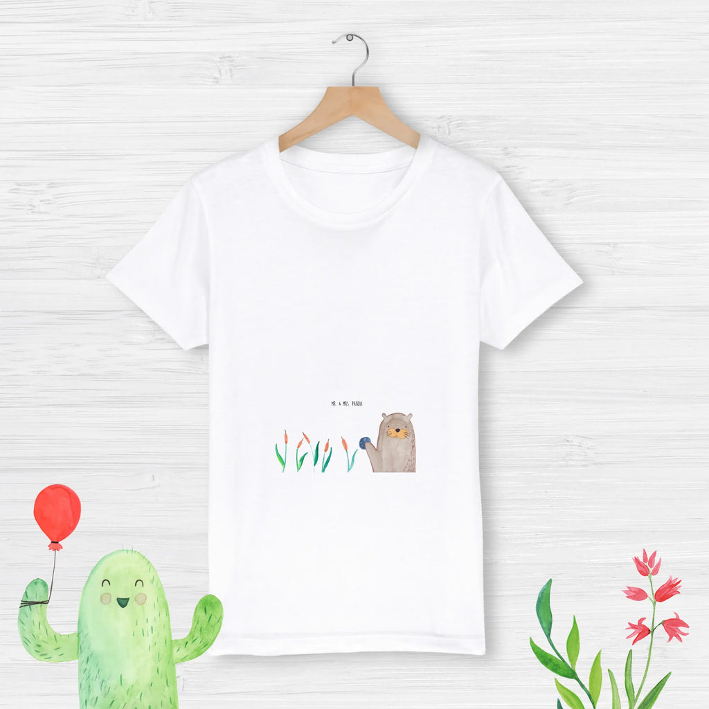 Organic Kinder T-Shirt Otter Stein Kinder T-Shirt, Kinder T-Shirt Mädchen, Kinder T-Shirt Jungen, Otter, Fischotter, Seeotter, Otter Seeotter See Otter