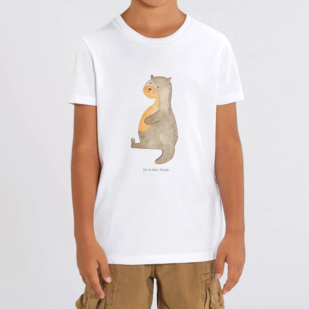 Organic Kinder T-Shirt Otter Bauch Kinder T-Shirt, Kinder T-Shirt Mädchen, Kinder T-Shirt Jungen, Otter, Fischotter, Seeotter, Otter Seeotter See Otter