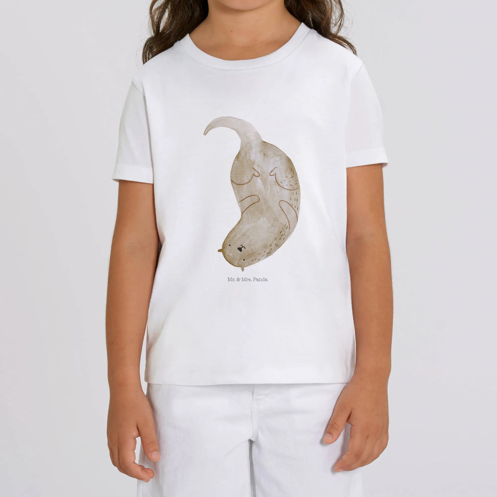 Organic Kinder T-Shirt Otter Kopfüber Kinder T-Shirt, Kinder T-Shirt Mädchen, Kinder T-Shirt Jungen, Otter, Fischotter, Seeotter, Otter Seeotter See Otter