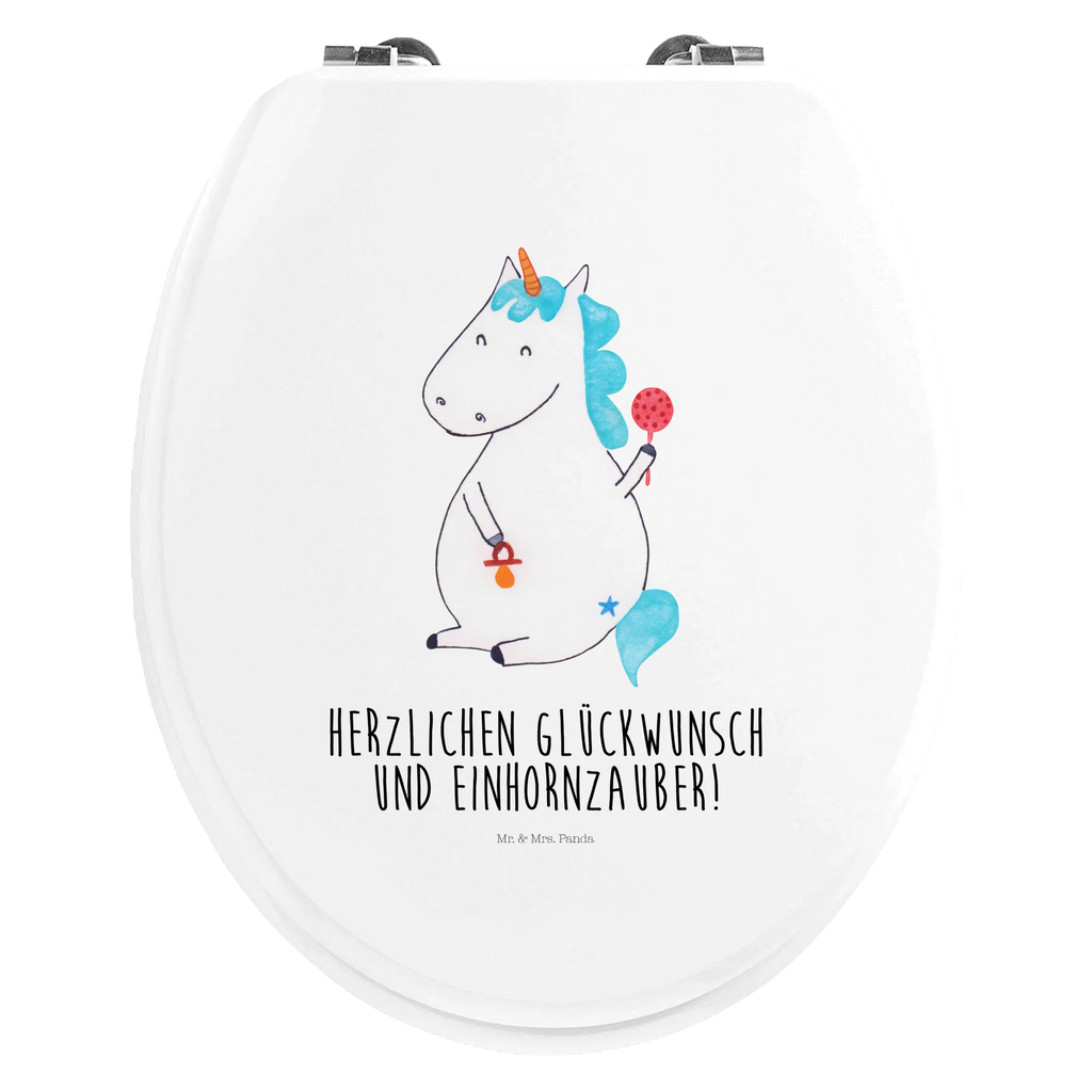 Motiv WC Sitz Einhorn Baby Klobrille, Klodeckel, Toilettendeckel, WC-Sitz, Toilette, Einhorn, Einhörner, Einhorn Deko, Unicorn, Mutter, Geburt, Geburtstag, erstes Kind, Baby, Babyglück, Nachwuchs, Eltern, Party, Kind, Schnuller