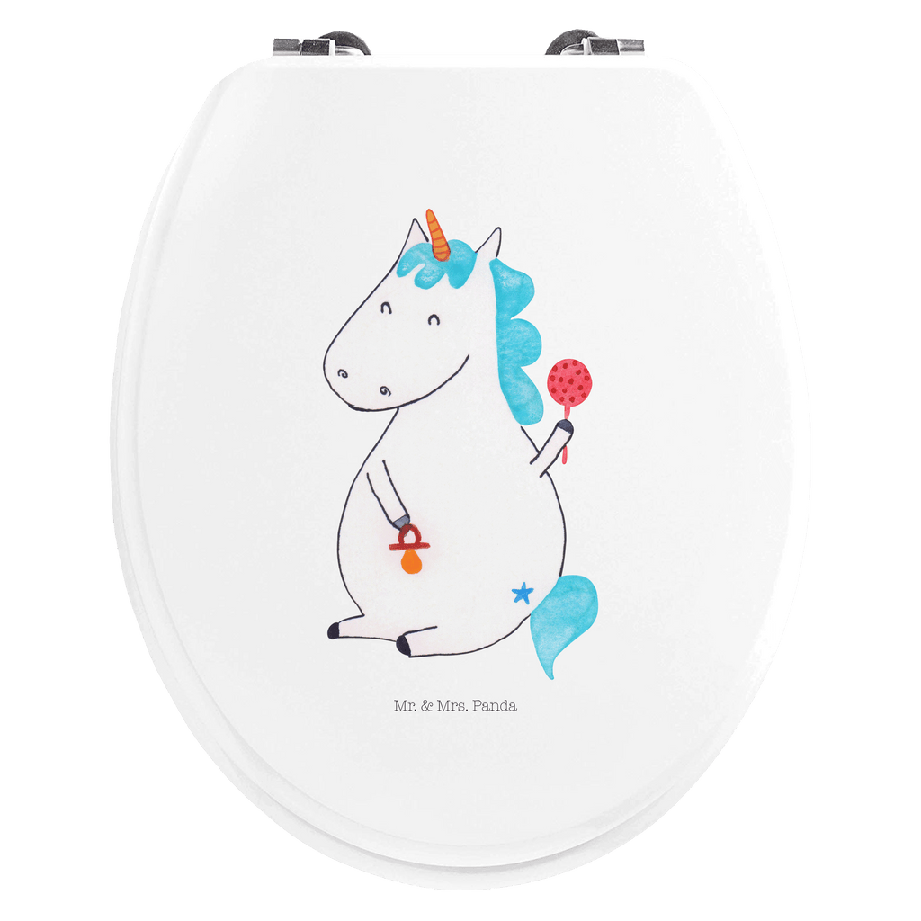 Motiv WC Sitz Einhorn Baby Klobrille, Klodeckel, Toilettendeckel, WC-Sitz, Toilette, Einhorn, Einhörner, Einhorn Deko, Pegasus, Unicorn, Mutter, Geburt, Geburtstag, erstes Kind, Baby, Babyglück, Nachwuchs, Eltern, Party, Kind, Schnuller