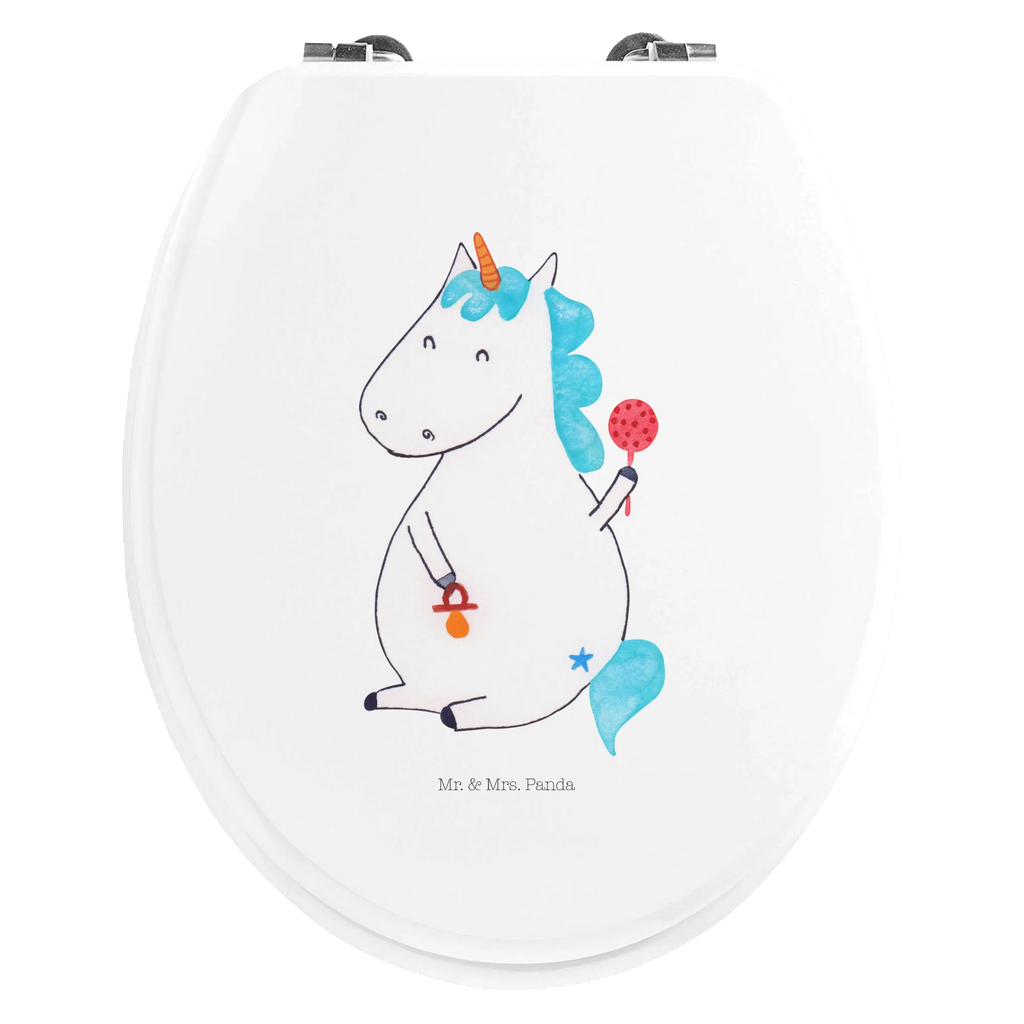 Motiv WC Sitz Einhorn Baby Klobrille, Klodeckel, Toilettendeckel, WC-Sitz, Toilette, Einhorn, Einhörner, Einhorn Deko, Unicorn, Mutter, Geburt, Geburtstag, erstes Kind, Baby, Babyglück, Nachwuchs, Eltern, Party, Kind, Schnuller