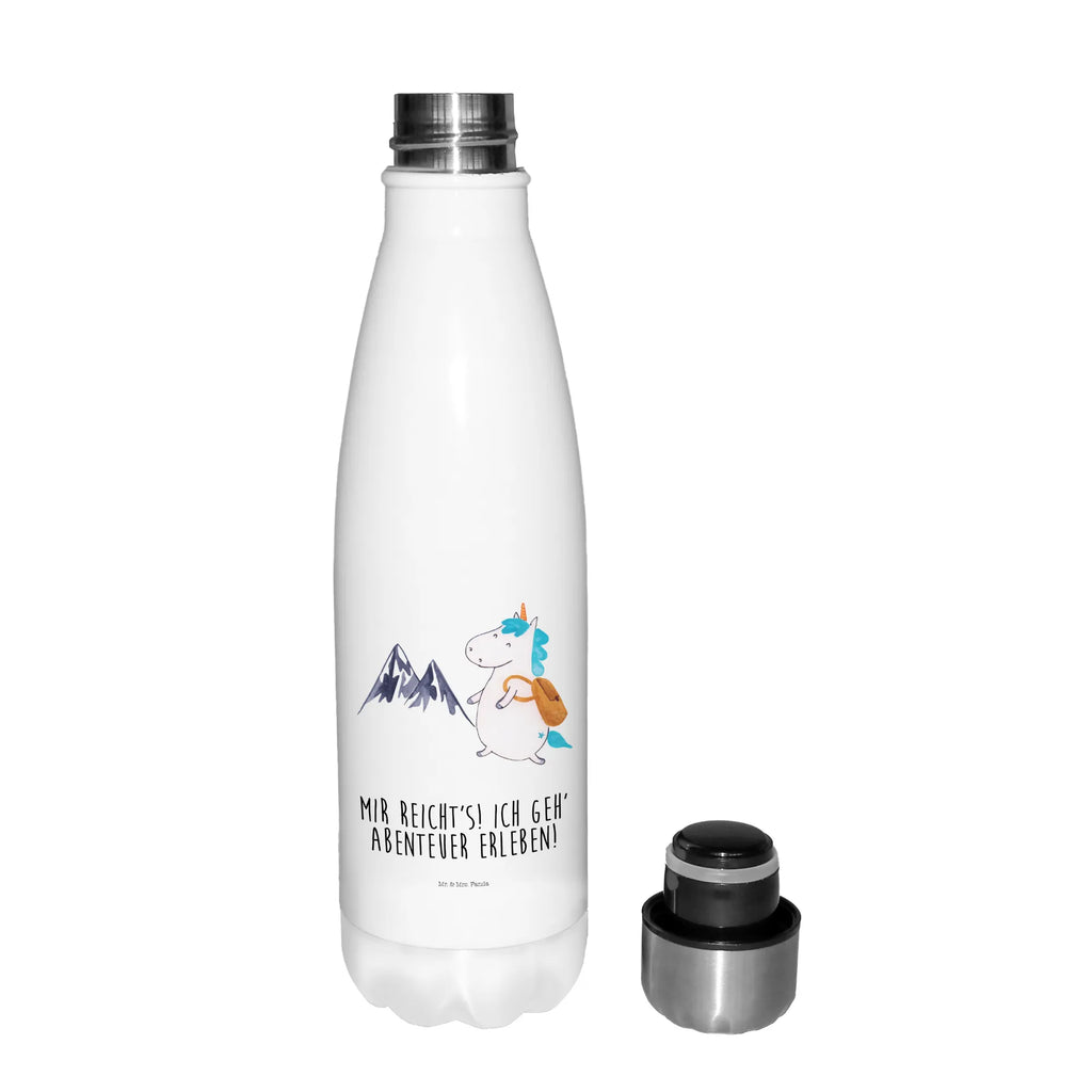 Thermosflasche Einhorn Bergsteiger Isolierflasche, Thermoflasche, Trinkflasche, Thermos, Edelstahl, Einhorn, Einhörner, Einhorn Deko, Unicorn, Bergsteiger, Abenteuer, Berge, Abenteurer, Weltenbummler, Weltreise, Reisen, Urlaub, Entdecker