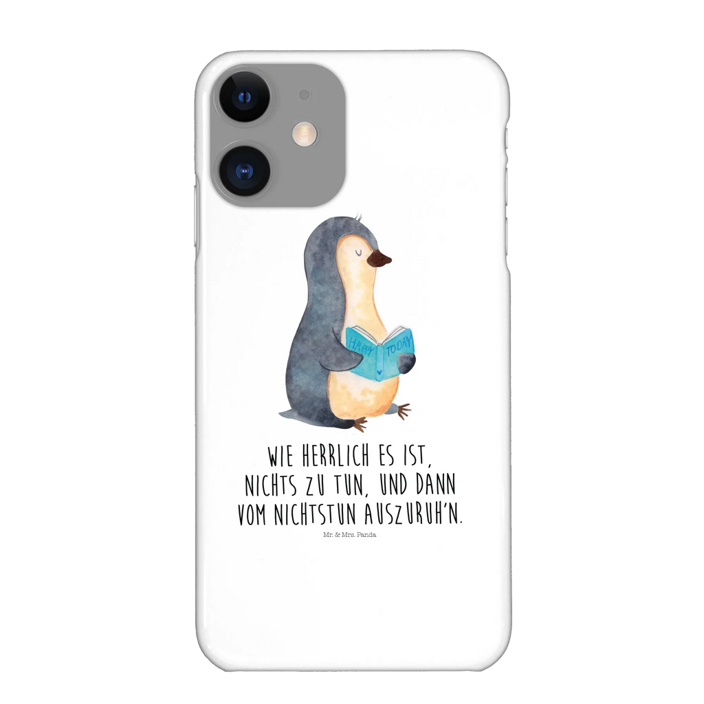 Handyhülle Pinguin Buch Handyhülle, Handycover, Cover, Handy, Hülle, Iphone 10, Iphone X, Pinguin, Pinguine, Buch, Lesen, Bücherwurm, Nichtstun, Faulenzen, Ferien, Urlaub, Freizeit