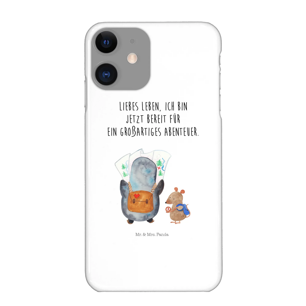 Handyhülle Pinguin & Maus Wanderer Handyhülle, Handycover, Cover, Handy, Hülle, Iphone 10, Iphone X, Pinguin, Pinguine, Abenteurer, Abenteuer, Roadtrip, Ausflug, Wanderlust, wandern