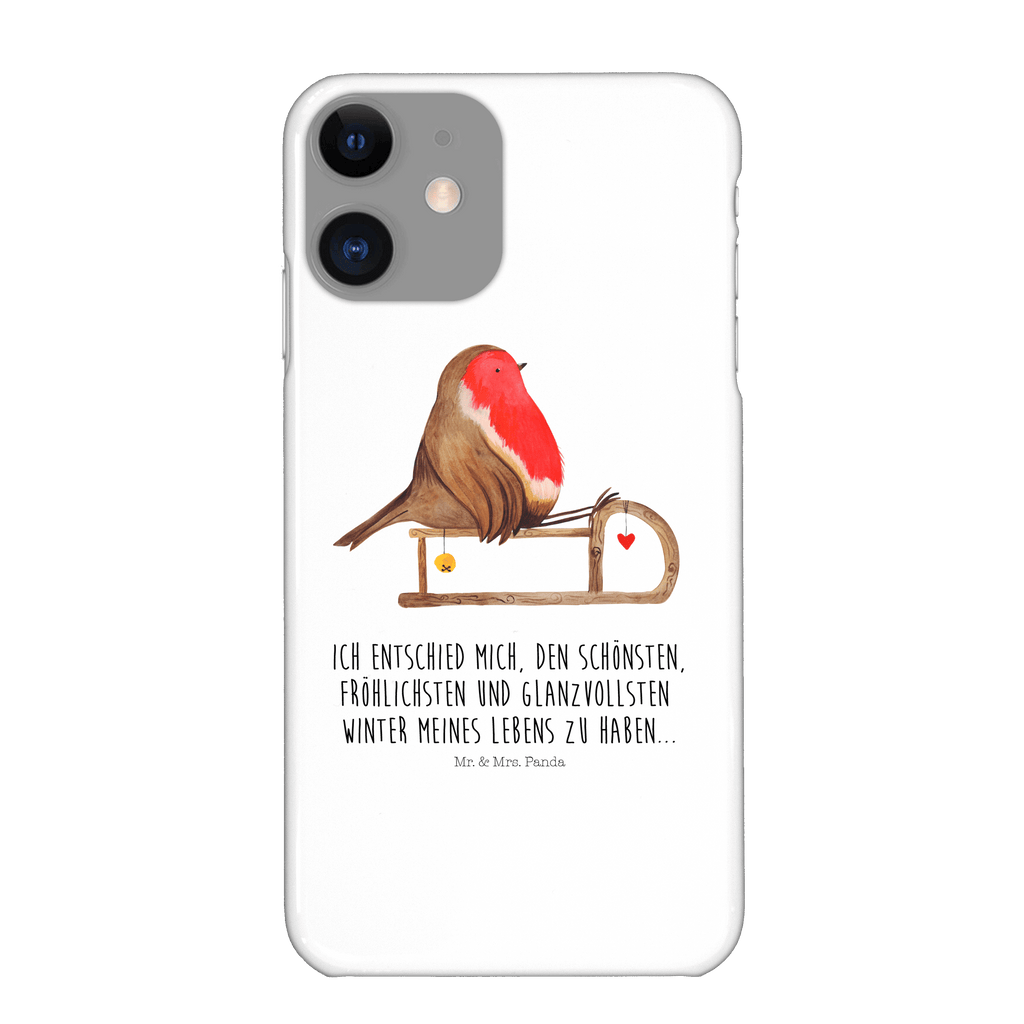 Handyhülle Rotkehlchen Schlitten Handyhülle, Handycover, Cover, Handy, Hülle, Iphone 10, Iphone X, Winter, Weihnachten, Weihnachtsdeko, Nikolaus, Advent, Heiligabend, Wintermotiv, Schlitten, Vogel