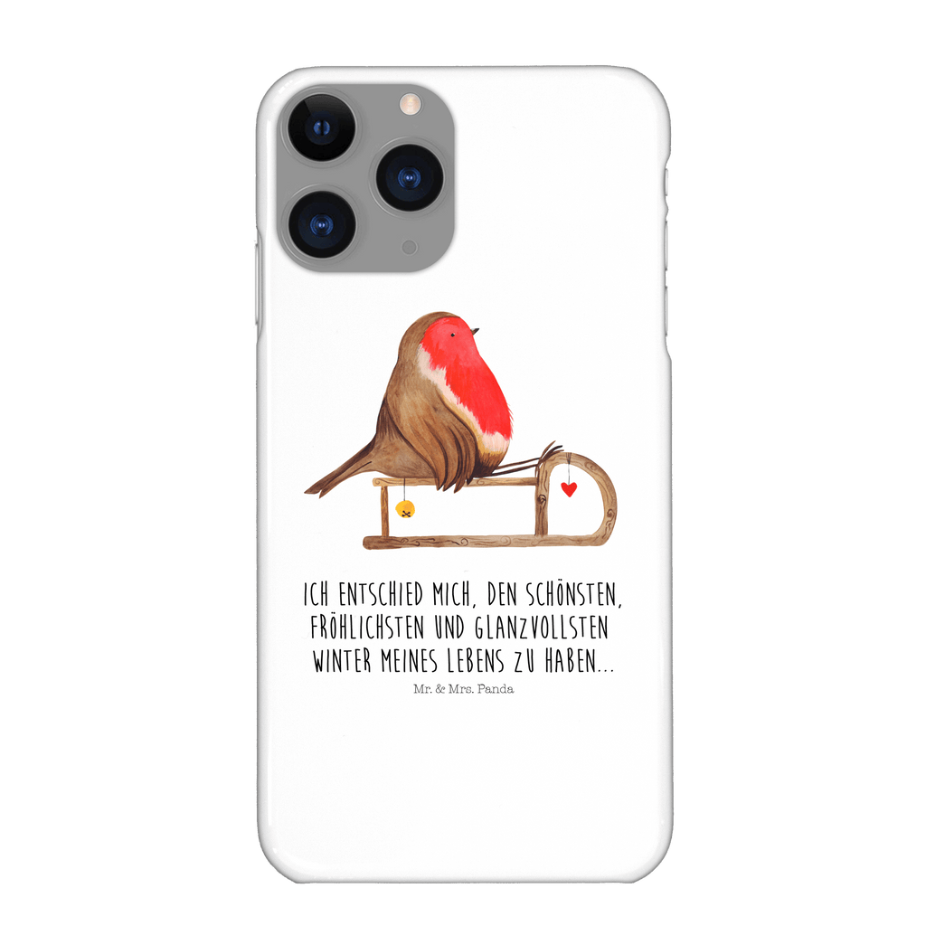 Handyhülle Rotkehlchen Schlitten Handyhülle, Handycover, Cover, Handy, Hülle, Iphone 10, Iphone X, Winter, Weihnachten, Weihnachtsdeko, Nikolaus, Advent, Heiligabend, Wintermotiv, Schlitten, Vogel