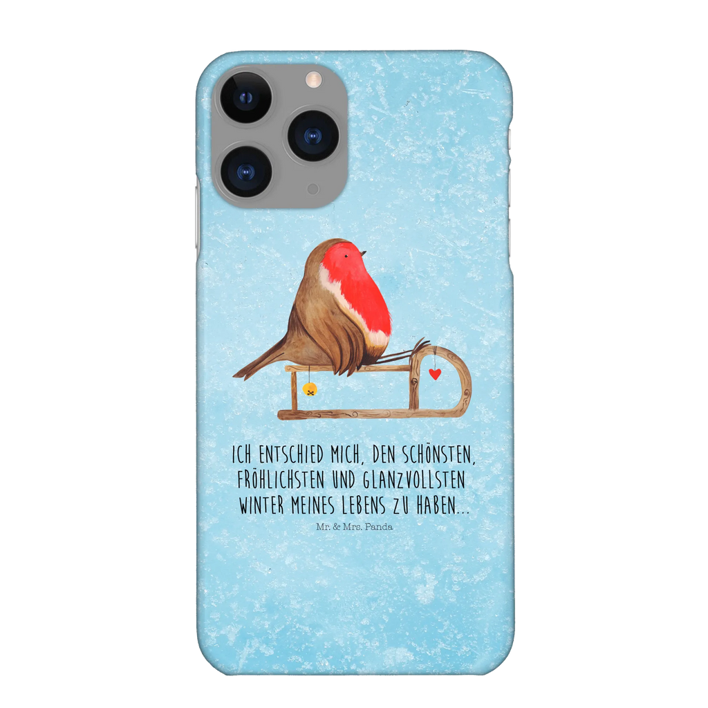 Handyhülle Rotkehlchen Schlitten Handyhülle, Handycover, Cover, Handy, Hülle, Iphone 10, Iphone X, Winter, Weihnachten, Weihnachtsdeko, Nikolaus, Advent, Heiligabend, Wintermotiv, Schlitten, Vogel