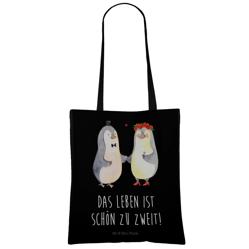 Tragetasche Pinguin Heirat Beuteltasche, Beutel, Einkaufstasche, Jutebeutel, Stoffbeutel, Tasche, Shopper, Umhängetasche, Strandtasche, Schultertasche, Stofftasche, Tragetasche, Badetasche, Jutetasche, Einkaufstüte, Laptoptasche, Liebe, Partner, Freund, Freundin, Ehemann, Ehefrau, Heiraten, Verlobung, Heiratsantrag, Liebesgeschenk, Jahrestag, Hocheitstag