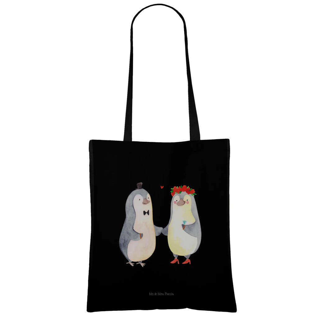 Tragetasche Pinguin Heirat Beuteltasche, Beutel, Einkaufstasche, Jutebeutel, Stoffbeutel, Tasche, Shopper, Umhängetasche, Strandtasche, Schultertasche, Stofftasche, Tragetasche, Badetasche, Jutetasche, Einkaufstüte, Laptoptasche, Liebe, Partner, Freund, Freundin, Ehemann, Ehefrau, Heiraten, Verlobung, Heiratsantrag, Liebesgeschenk, Jahrestag, Hocheitstag