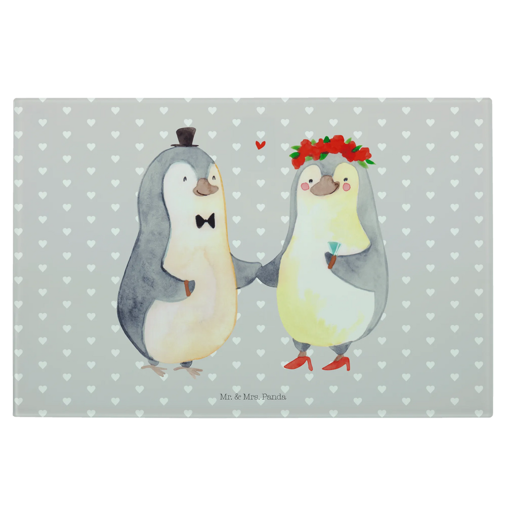 Glasschneidebrett Pinguin Heirat Glasschneidebrett, Schneidebrett, Liebe, Partner, Freund, Freundin, Ehemann, Ehefrau, Heiraten, Verlobung, Heiratsantrag, Liebesgeschenk, Jahrestag, Hocheitstag