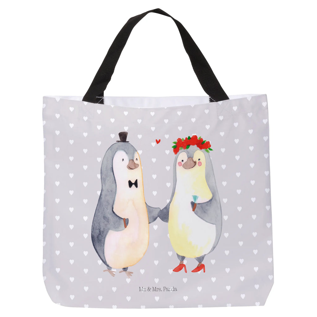 Shopper Pinguin Heirat Beutel, Einkaufstasche, Tasche, Strandtasche, Einkaufsbeutel, Shopper, Schultasche, Freizeittasche, Tragebeutel, Schulbeutel, Alltagstasche, Liebe, Partner, Freund, Freundin, Ehemann, Ehefrau, Heiraten, Verlobung, Heiratsantrag, Liebesgeschenk, Jahrestag, Hocheitstag