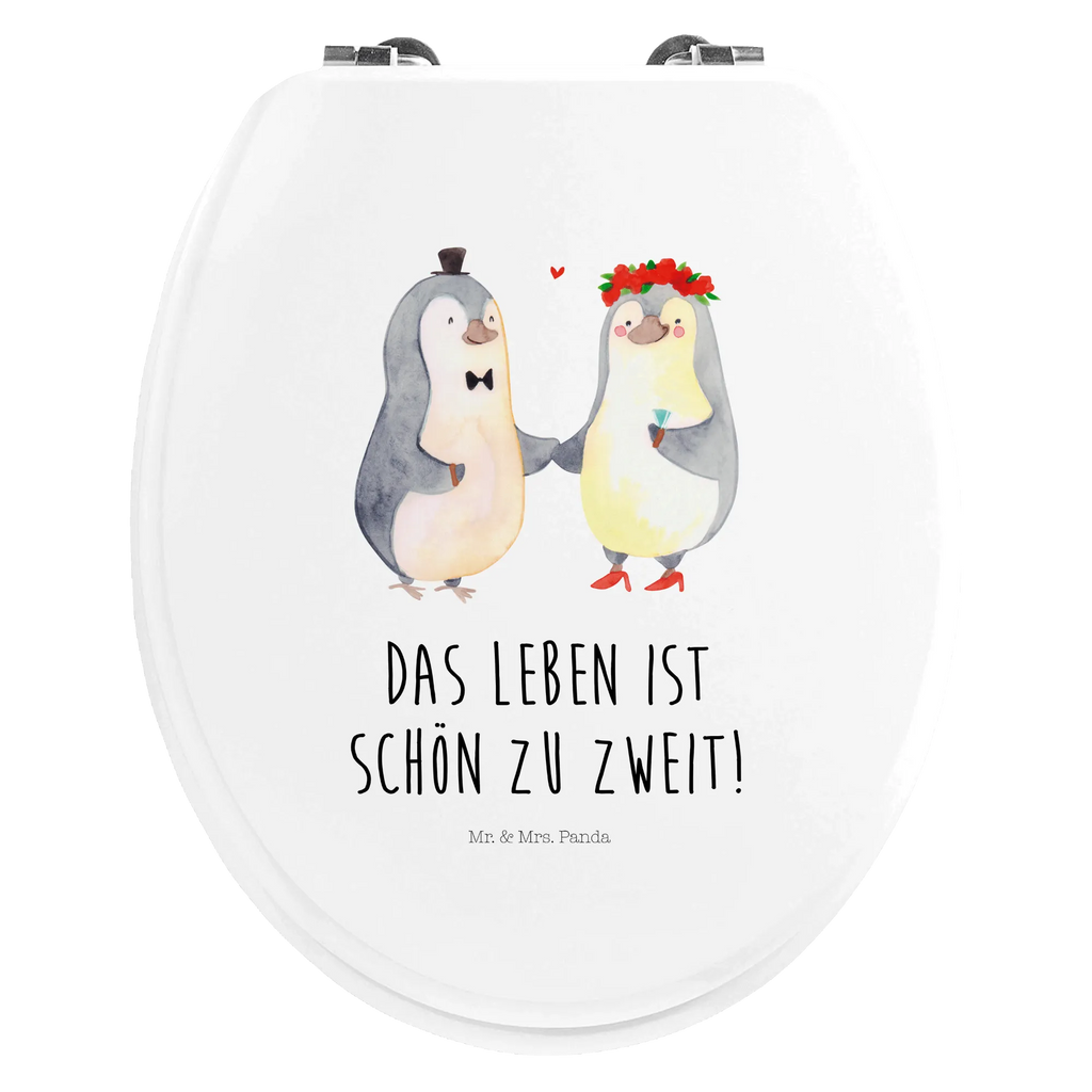 Motiv WC Sitz Pinguin Heirat Klobrille, Klodeckel, Toilettendeckel, WC-Sitz, Toilette, Liebe, Partner, Freund, Freundin, Ehemann, Ehefrau, Heiraten, Verlobung, Heiratsantrag, Liebesgeschenk, Jahrestag, Hocheitstag