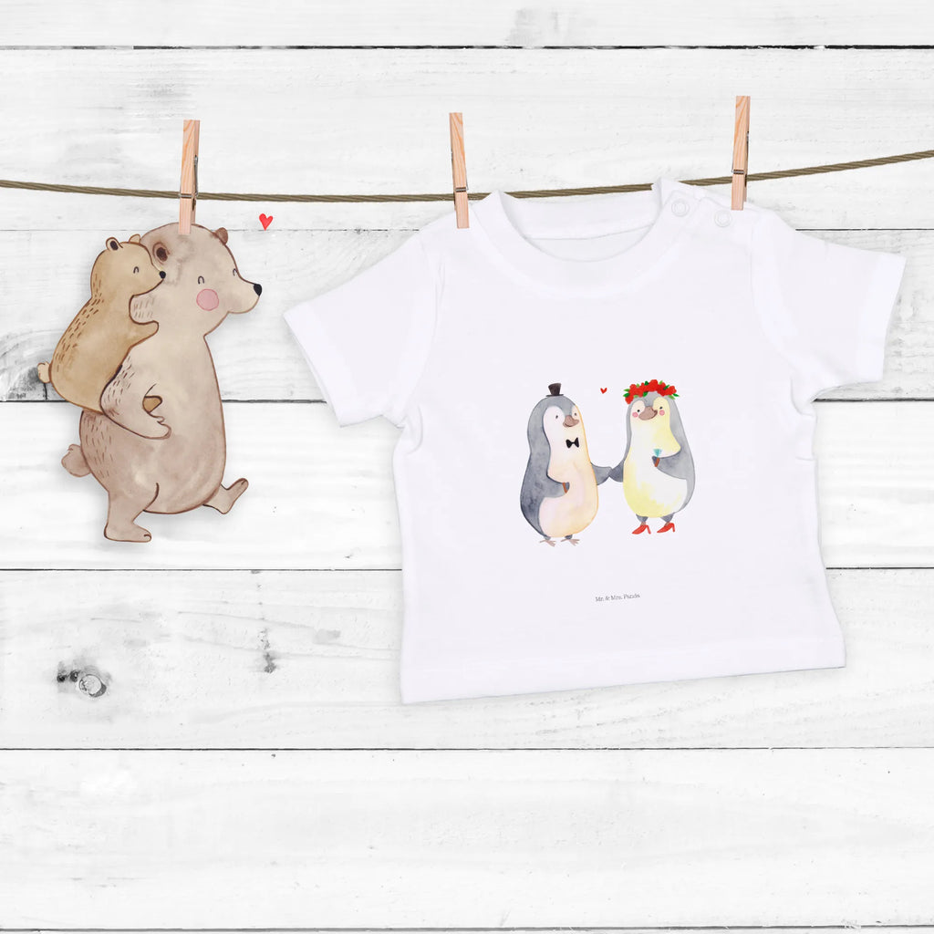 Organic Baby Shirt Pinguin Heirat Baby T-Shirt, Jungen Baby T-Shirt, Mädchen Baby T-Shirt, Shirt, Liebe, Partner, Freund, Freundin, Ehemann, Ehefrau, Heiraten, Verlobung, Heiratsantrag, Liebesgeschenk, Jahrestag, Hocheitstag