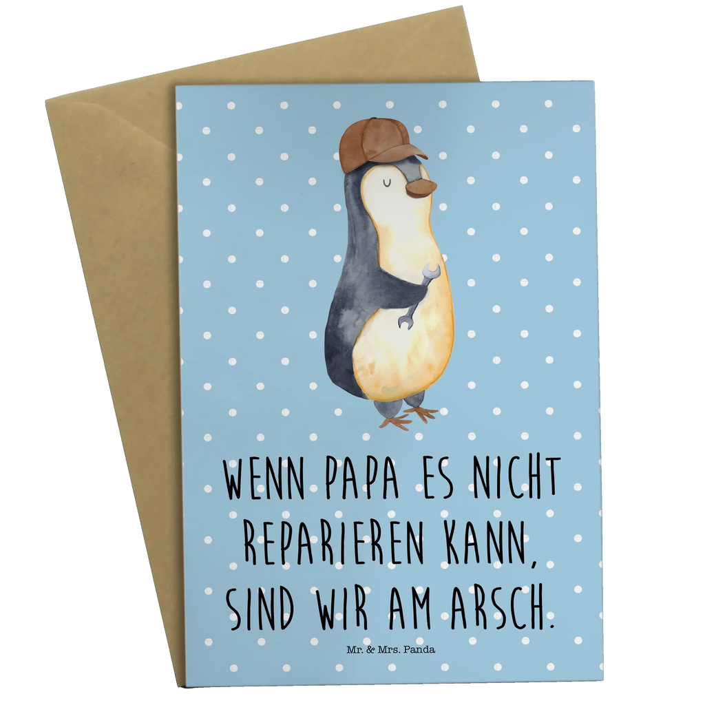 Grußkarte Wenn Papa es nicht reparieren kann, sind wir am Arsch Grußkarte, Klappkarte, Einladungskarte, Glückwunschkarte, Hochzeitskarte, Geburtstagskarte, Karte, Ansichtskarten, Familie, Vatertag, Muttertag, Bruder, Schwester, Mama, Papa, Oma, Opa, Vater, Geschenk Papa, Bester Papa der Welt