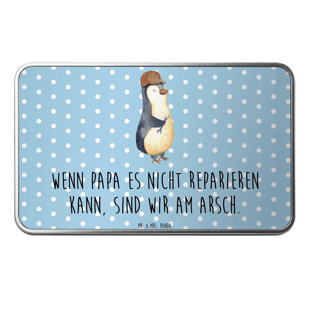 Metalldose rechteckig Wenn Papa es nicht reparieren kann, sind wir am Arsch Blechdose, Metalldose, Blechbox, Container, Keksdose, Vorratsdose, Vorratsbox, Döschen, Versperbox, Vesperdose, Aufbewahrungsdose, Aufbewahrungsbox, Aluminiumdose, Dose, Familie, Vatertag, Muttertag, Bruder, Schwester, Mama, Papa, Oma, Opa, Vater, Geschenk Papa, Bester Papa der Welt