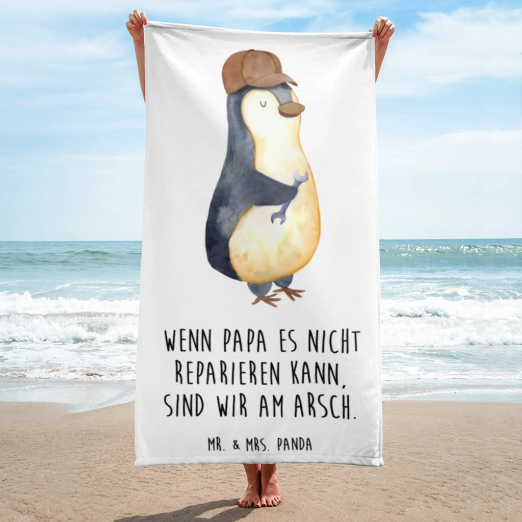 XL Badehandtuch Wenn Papa es nicht reparieren kann, sind wir am Arsch Handtuch, Badetuch, Duschtuch, Strandtuch, Saunatuch, Familie, Vatertag, Muttertag, Bruder, Schwester, Mama, Papa, Oma, Opa, Vater, Geschenk Papa, Bester Papa der Welt