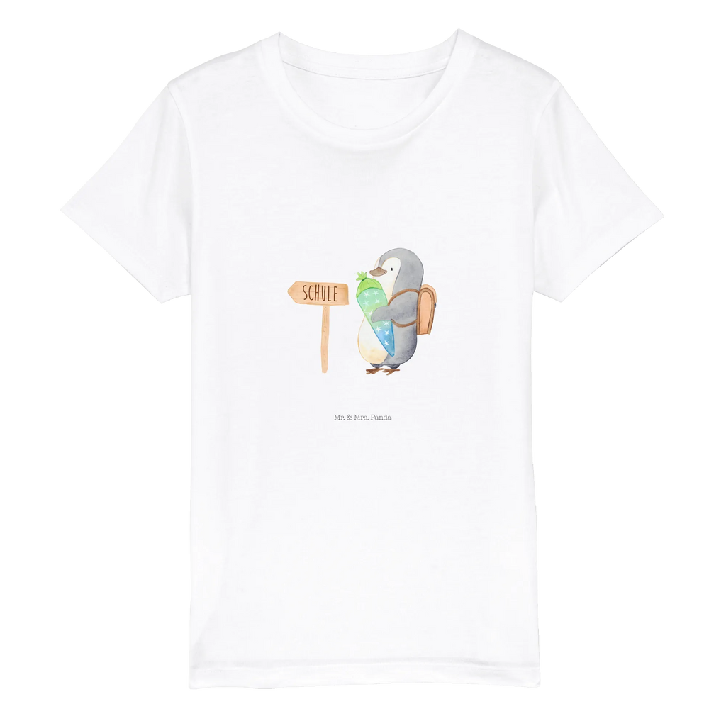 Organic Kinder T-Shirt Pinguin Schultüte Kinder T-Shirt, Kinder T-Shirt Mädchen, Kinder T-Shirt Jungen, Pinguin, Schulanfänger, Einschulung, 1. Klasse, Geschenk zur Einschulung, erster Schultag, Schulranzen