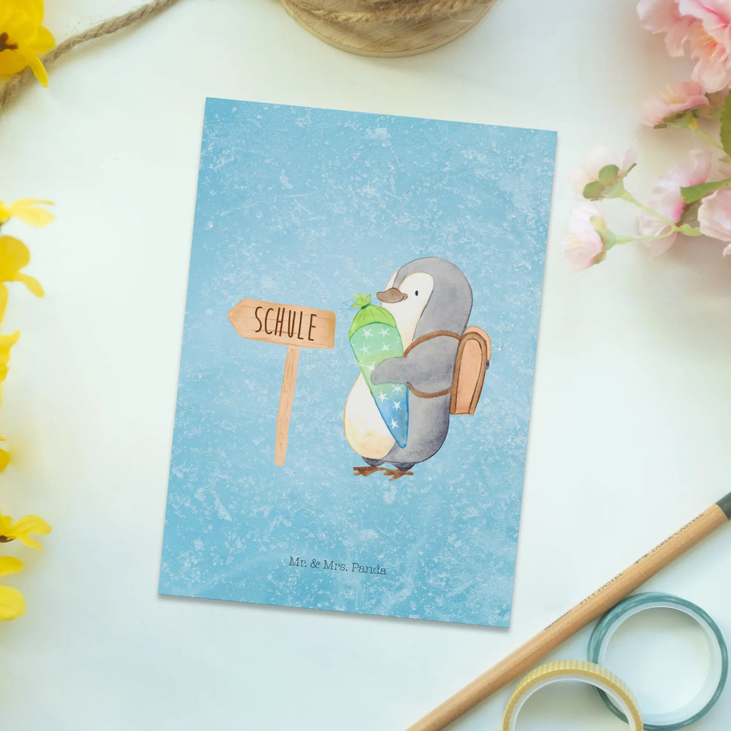 Postkarte Pinguin Schultüte Postkarte, Karte, Geschenkkarte, Grußkarte, Einladung, Ansichtskarte, Geburtstagskarte, Einladungskarte, Dankeskarte, Ansichtskarten, Einladung Geburtstag, Einladungskarten Geburtstag, Pinguin, Schulanfänger, Einschulung, 1. Klasse, Geschenk zur Einschulung, erster Schultag, Schulranzen