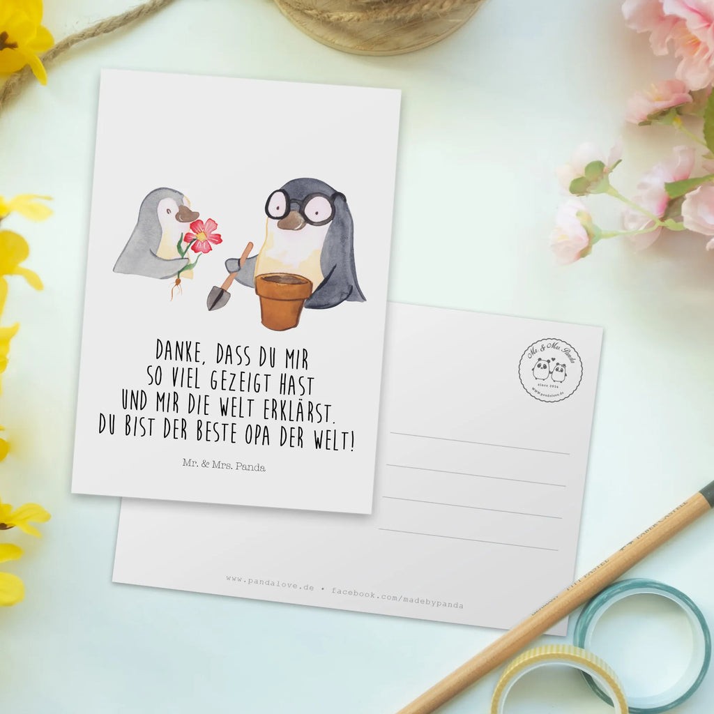 Postkarte Pinguin Opa Blumen pflanzen Postkarte, Karte, Geschenkkarte, Grußkarte, Einladung, Ansichtskarte, Geburtstagskarte, Einladungskarte, Dankeskarte, Ansichtskarten, Einladung Geburtstag, Einladungskarten Geburtstag, Familie, Vatertag, Muttertag, Bruder, Schwester, Mama, Papa, Oma, Opa, Großvater, Opi, bester Opa, Lieblingsopa