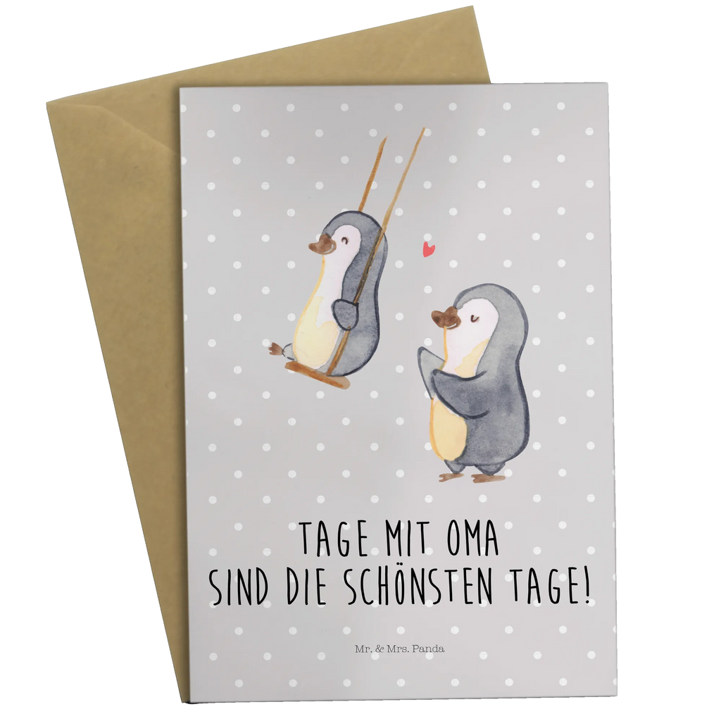 Grußkarte Pinguin Oma schaukeln Grußkarte, Klappkarte, Einladungskarte, Glückwunschkarte, Hochzeitskarte, Geburtstagskarte, Karte, Ansichtskarten, Familie, Vatertag, Muttertag, Bruder, Schwester, Mama, Papa, Oma, Opa, beste Oma, Lieblingsoma, Geschenk für Oma, Omi, Großmutter