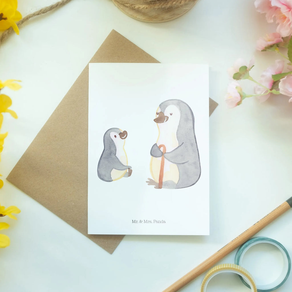 Grußkarte Pinguin Opa Enkel Grußkarte, Klappkarte, Einladungskarte, Glückwunschkarte, Hochzeitskarte, Geburtstagskarte, Karte, Ansichtskarten, Familie, Vatertag, Muttertag, Bruder, Schwester, Mama, Papa, Oma, Opa, Opi, bester Opa, Großvater, Lieblingsopa, Geschenk für Opa