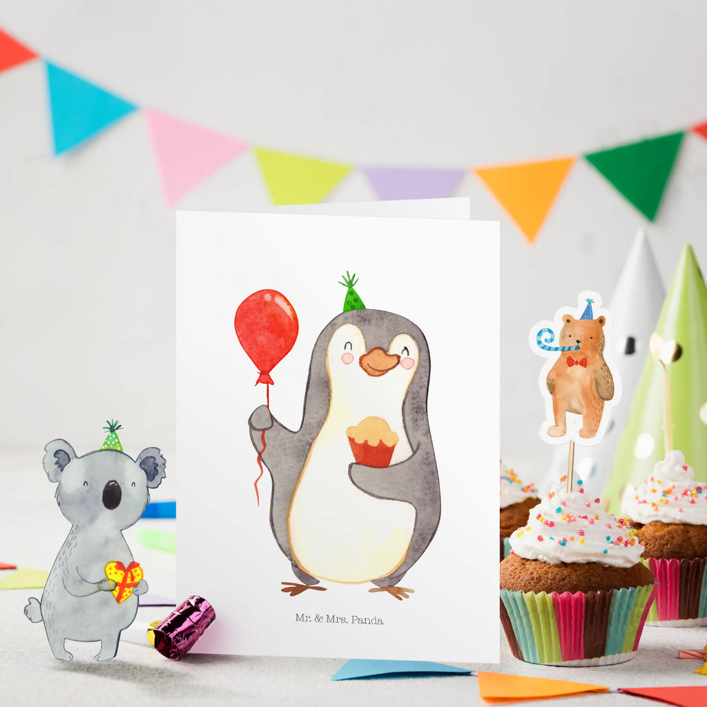 Geburtstagskarte Pinguin Geburtstag Grusskarte, Klappkarte, Einladungskarte, Glückwunschkarte, Hochzeitskarte, Geburtstagskarte, Geburtstag, Geburtstagsgeschenk, Geschenk, Party, Feiern, Geschenke, Torte, Kuchen