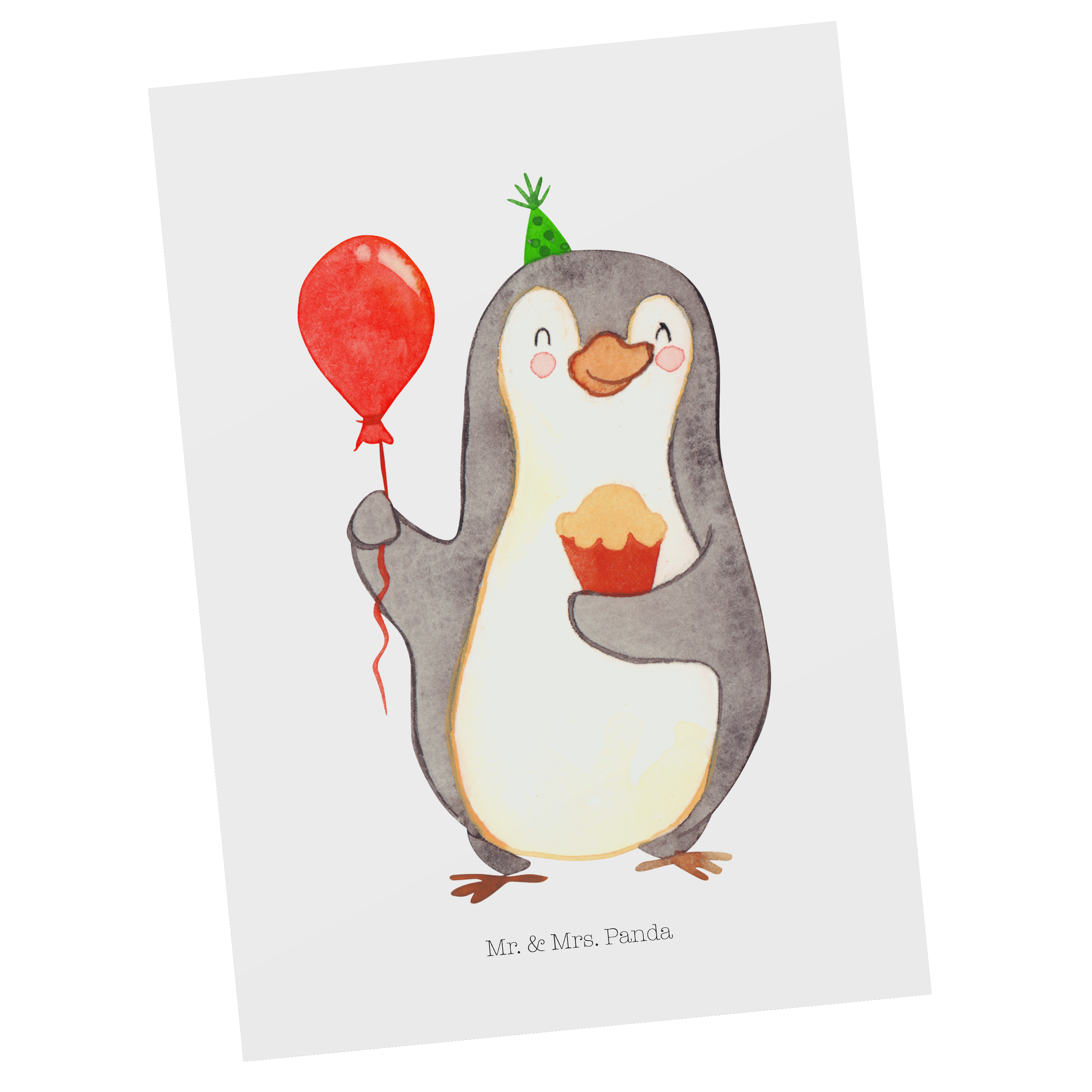 Postkarte Pinguin Geburtstag – Mr. & Mrs. Panda