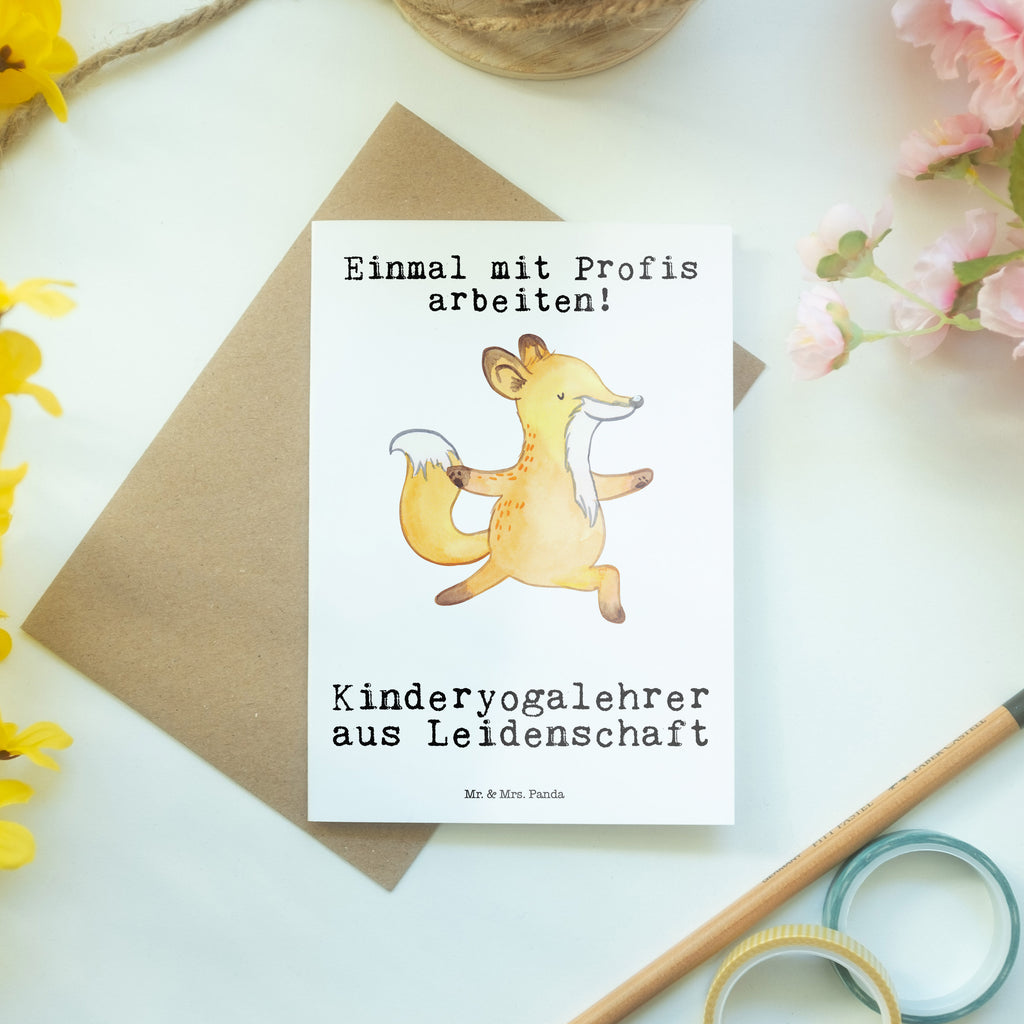 Grußkarte Kinderyogalehrer aus Leidenschaft Grußkarte, Klappkarte, Einladungskarte, Glückwunschkarte, Hochzeitskarte, Geburtstagskarte, Karte, Ansichtskarten, Beruf, Ausbildung, Jubiläum, Abschied, Rente, Kollege, Kollegin, Geschenk, Schenken, Arbeitskollege, Mitarbeiter, Firma, Danke, Dankeschön