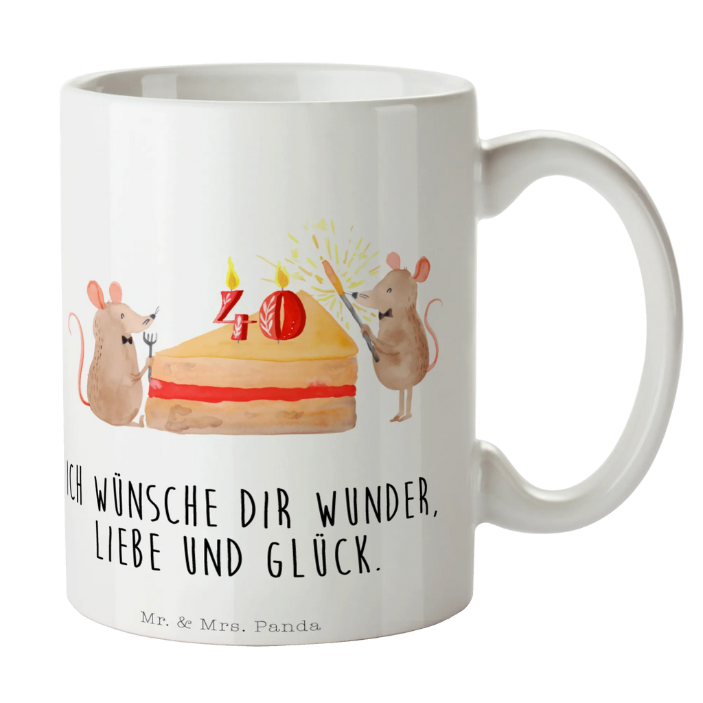 Tasse 40. Geburtstag Mäuse Kuchen Tasse, Kaffeetasse, Teetasse, Becher, Kaffeebecher, Teebecher, Keramiktasse, Porzellantasse, Büro Tasse, Geschenk Tasse, Tasse Sprüche, Tasse Motive, Kaffeetassen, Tasse bedrucken, Designer Tasse, Cappuccino Tassen, Schöne Teetassen, Geburtstag, Geburtstagsgeschenk, Geschenk, Maus, Geburtstage, Happy Birthday, Geburtstagsfeier