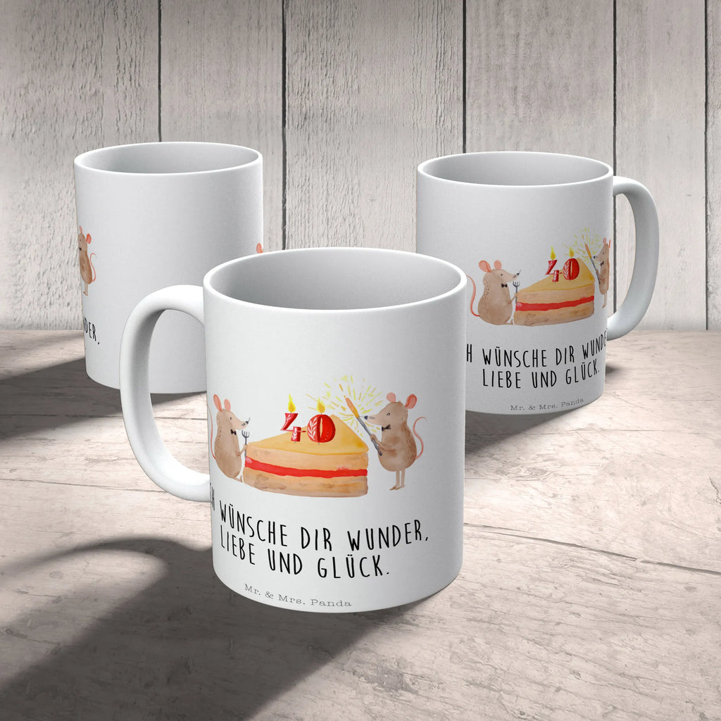 Tasse 40. Geburtstag Mäuse Kuchen Tasse, Kaffeetasse, Teetasse, Becher, Kaffeebecher, Teebecher, Keramiktasse, Porzellantasse, Büro Tasse, Geschenk Tasse, Tasse Sprüche, Tasse Motive, Kaffeetassen, Tasse bedrucken, Designer Tasse, Cappuccino Tassen, Schöne Teetassen, Geburtstag, Geburtstagsgeschenk, Geschenk, Maus, Geburtstage, Happy Birthday, Geburtstagsfeier