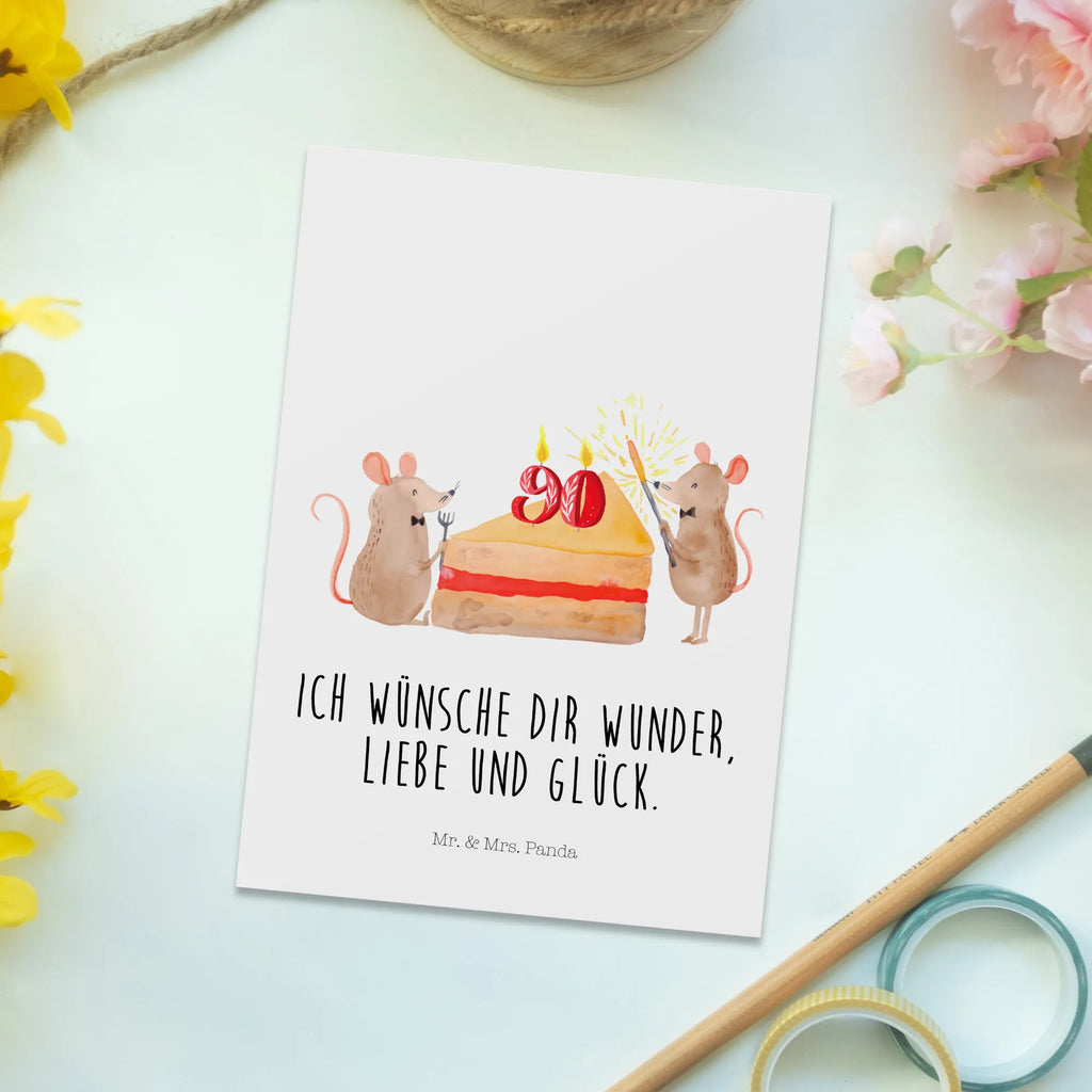 Postkarte 90. Geburtstag Mäuse Kuchen Postkarte, Karte, Geschenkkarte, Grußkarte, Einladung, Ansichtskarte, Geburtstagskarte, Einladungskarte, Dankeskarte, Ansichtskarten, Einladung Geburtstag, Einladungskarten Geburtstag, Geburtstag, Geburtstagsgeschenk, Geschenk, Maus, Geburtstage, Happy Birthday, Geburtstagsfeier