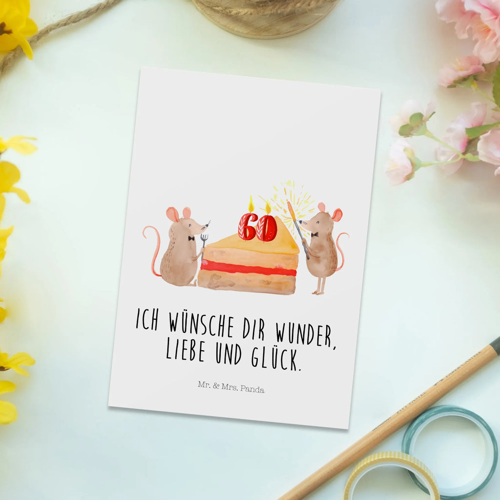 Postkarte 60. Geburtstag Mäuse Kuchen Postkarte, Karte, Geschenkkarte, Grußkarte, Einladung, Ansichtskarte, Geburtstagskarte, Einladungskarte, Dankeskarte, Ansichtskarten, Einladung Geburtstag, Einladungskarten Geburtstag, Geburtstag, Geburtstagsgeschenk, Geschenk, Maus, Geburtstage, Happy Birthday, Geburtstagsfeier