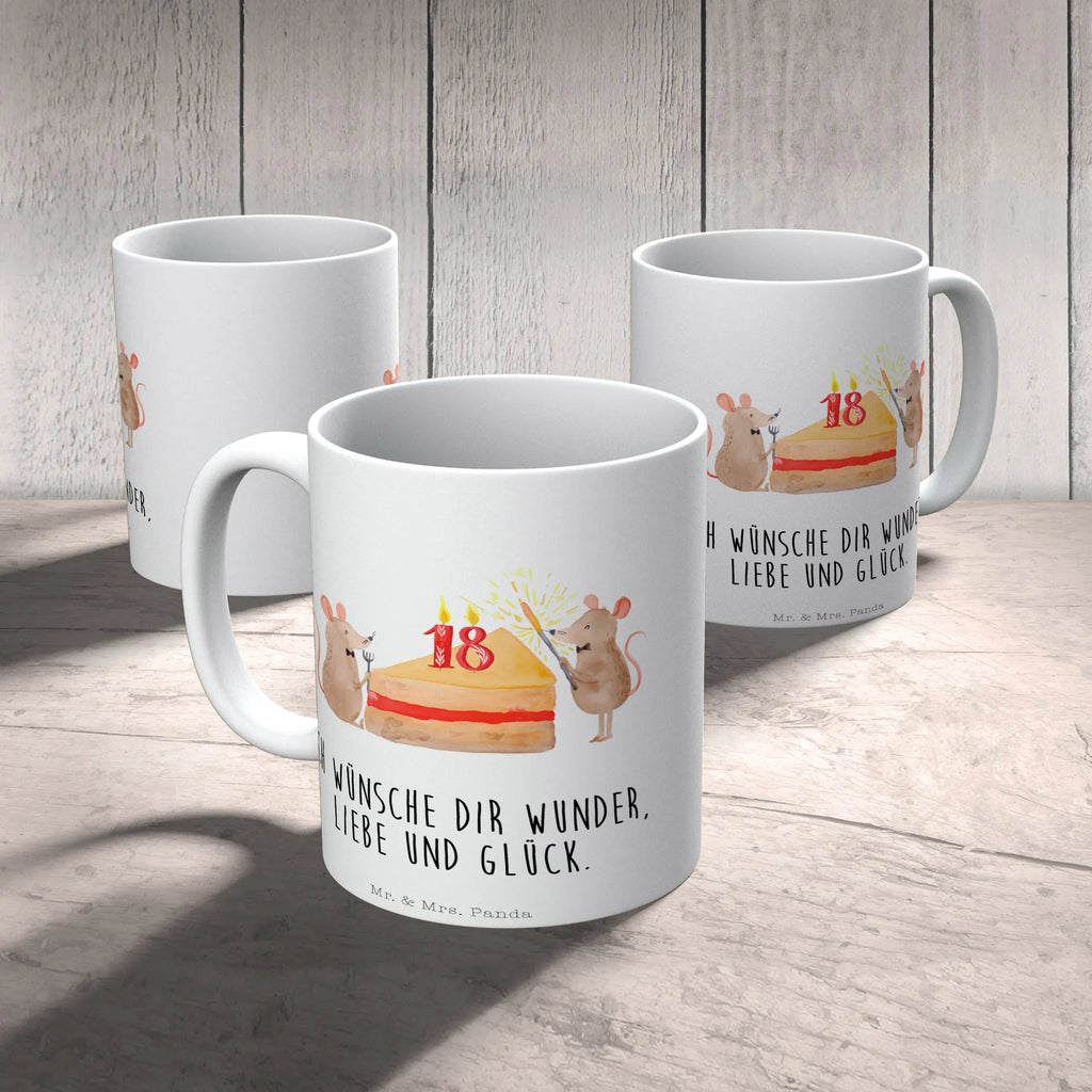 Tasse 18. Geburtstag Mäuse Kuchen Tasse, Kaffeetasse, Teetasse, Becher, Kaffeebecher, Teebecher, Keramiktasse, Porzellantasse, Büro Tasse, Geschenk Tasse, Tasse Sprüche, Tasse Motive, Kaffeetassen, Tasse bedrucken, Designer Tasse, Cappuccino Tassen, Schöne Teetassen, Geburtstag, Geburtstagsgeschenk, Geschenk, Maus, Geburtstage, Happy Birthday, Geburtstagsfeier