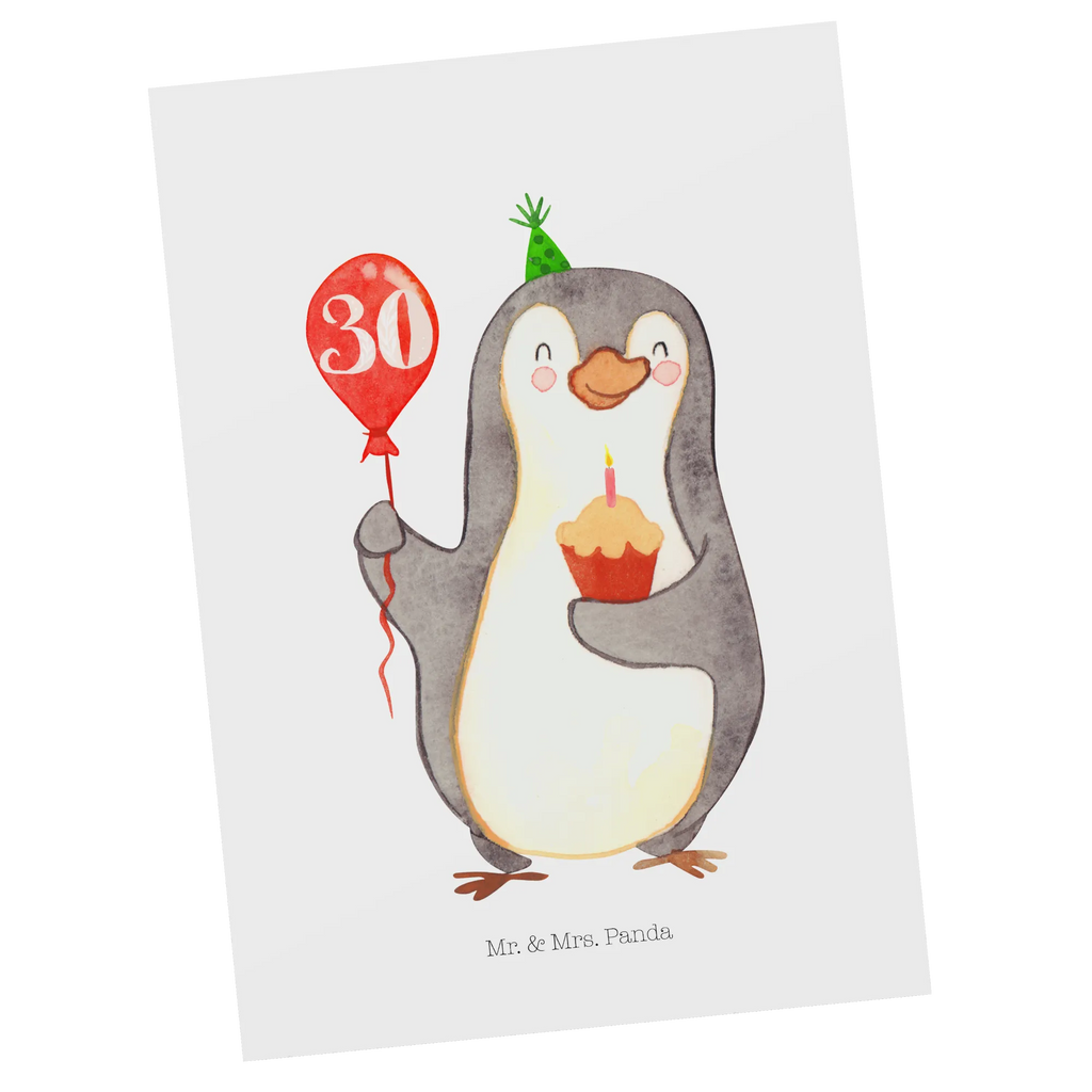 Postkarte 30. Geburtstag Pinguin Luftballon Postkarte, Karte, Geschenkkarte, Grußkarte, Einladung, Ansichtskarte, Geburtstagskarte, Einladungskarte, Dankeskarte, Ansichtskarten, Einladung Geburtstag, Einladungskarten Geburtstag, Geburtstag, Geburtstagsgeschenk, Geschenk, Pinguin, Geburtstage, Happy Birthday, Geburtstagsfeier