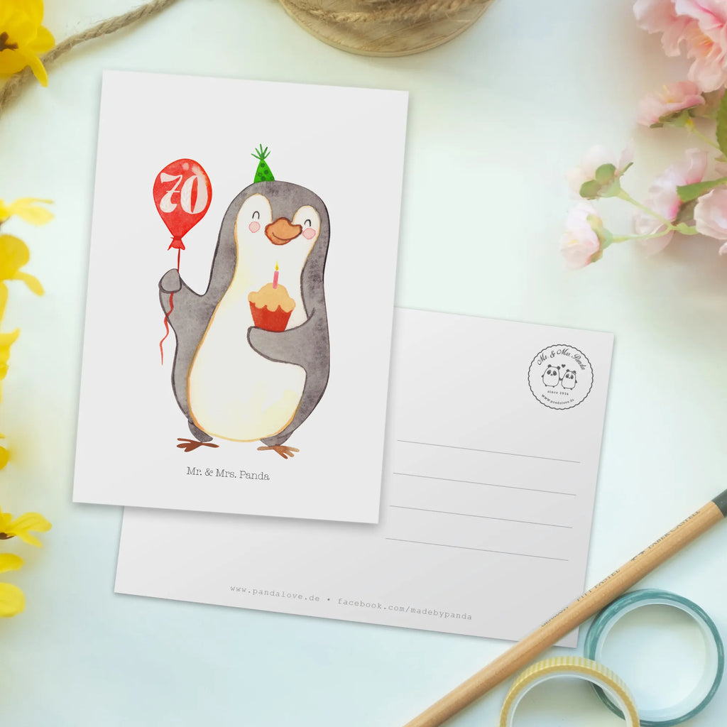 Postkarte 70. Geburtstag Pinguin Luftballon Postkarte, Karte, Geschenkkarte, Grußkarte, Einladung, Ansichtskarte, Geburtstagskarte, Einladungskarte, Dankeskarte, Ansichtskarten, Einladung Geburtstag, Einladungskarten Geburtstag, Geburtstag, Geburtstagsgeschenk, Geschenk, Pinguin, Geburtstage, Happy Birthday, Geburtstagsfeier